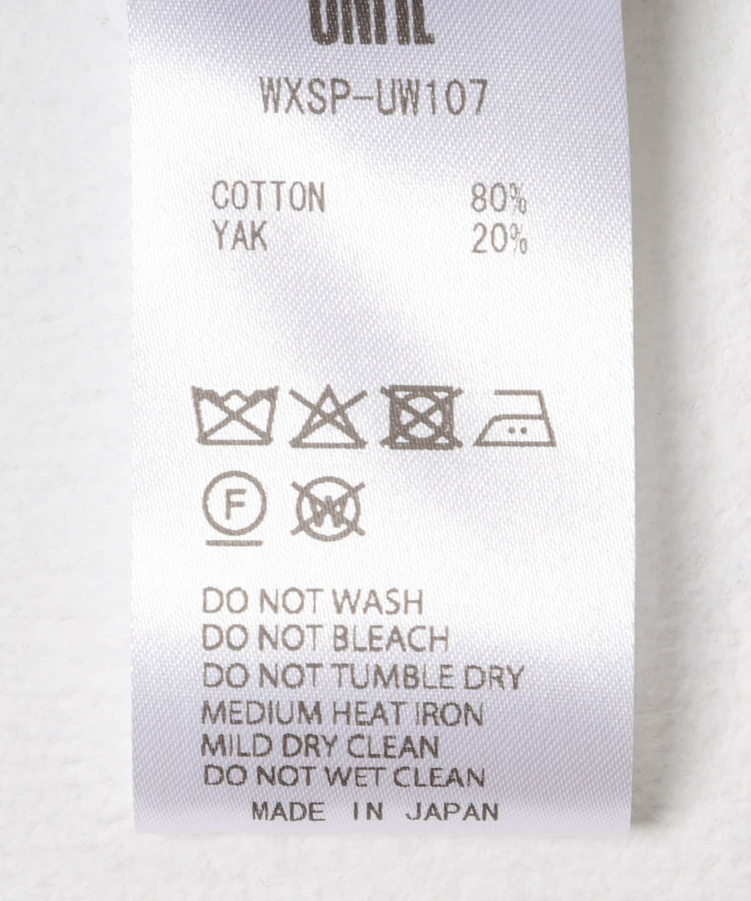 unfil　SOFT YAK COTTON KNIT PULLOVER CHARCOAL 1