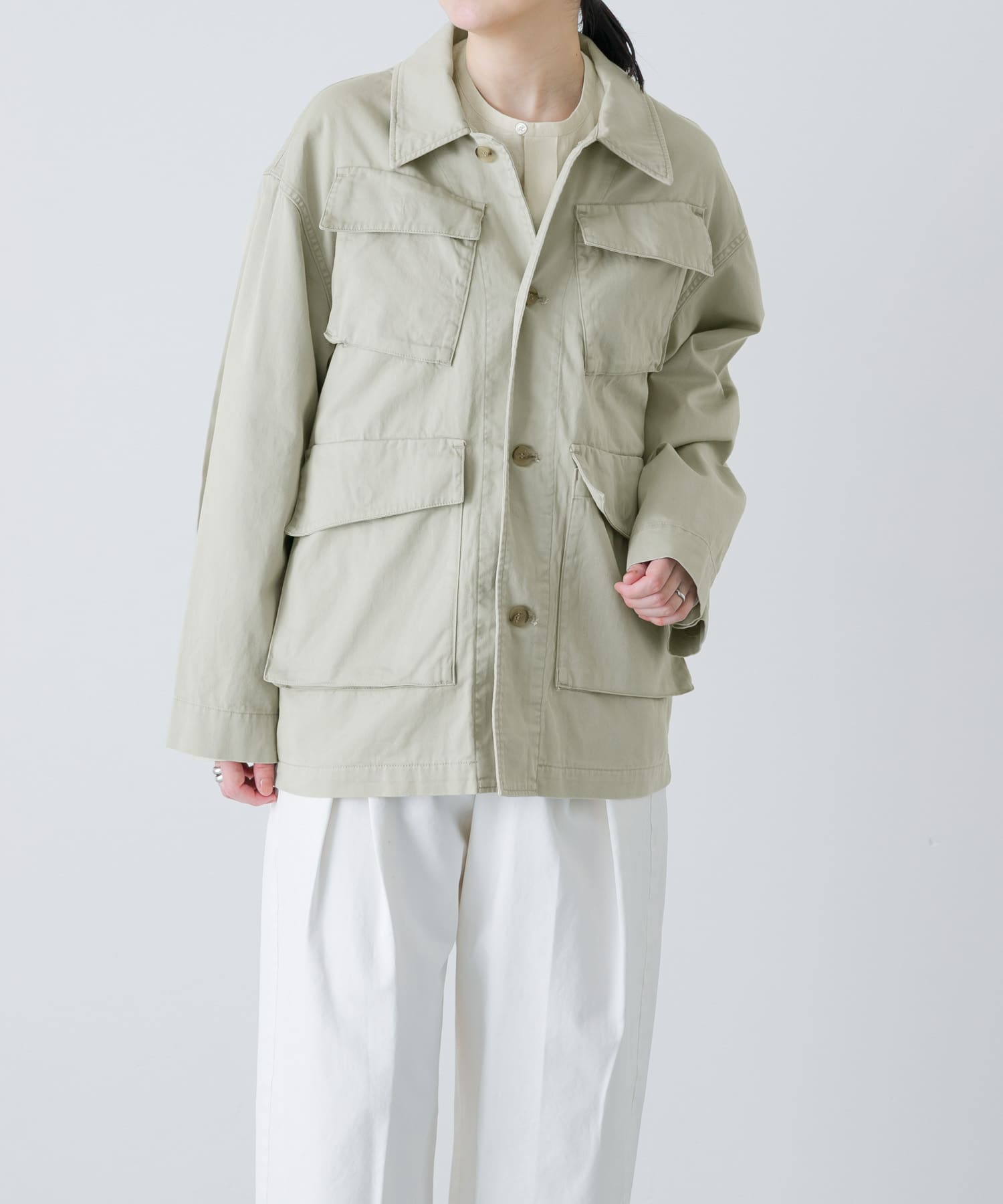 UNDECORATED COTTON TWILL JACKET(2 GREIGE): アウター｜URBAN