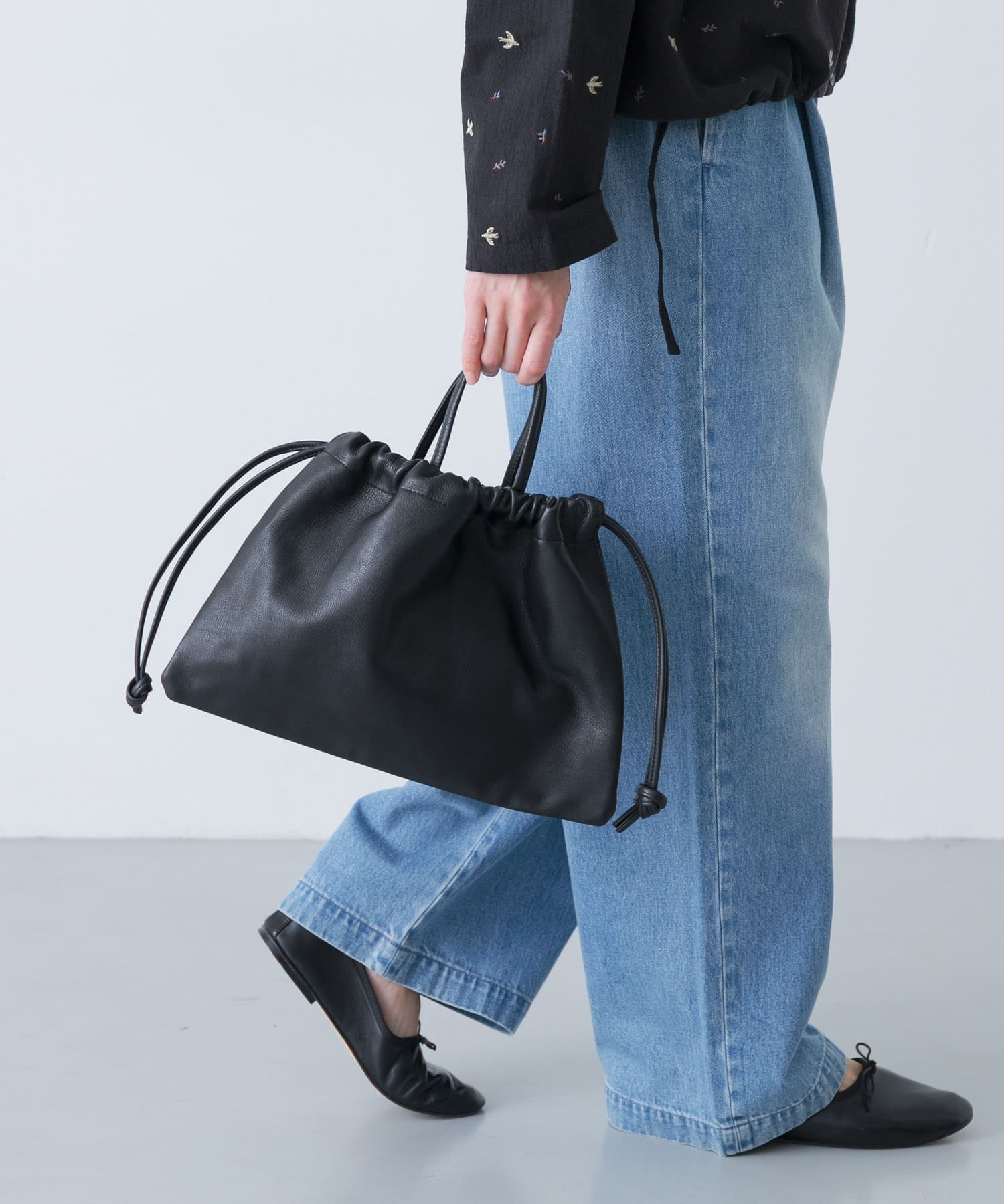 MORMYRUS　巾着バッグ BLACK Free