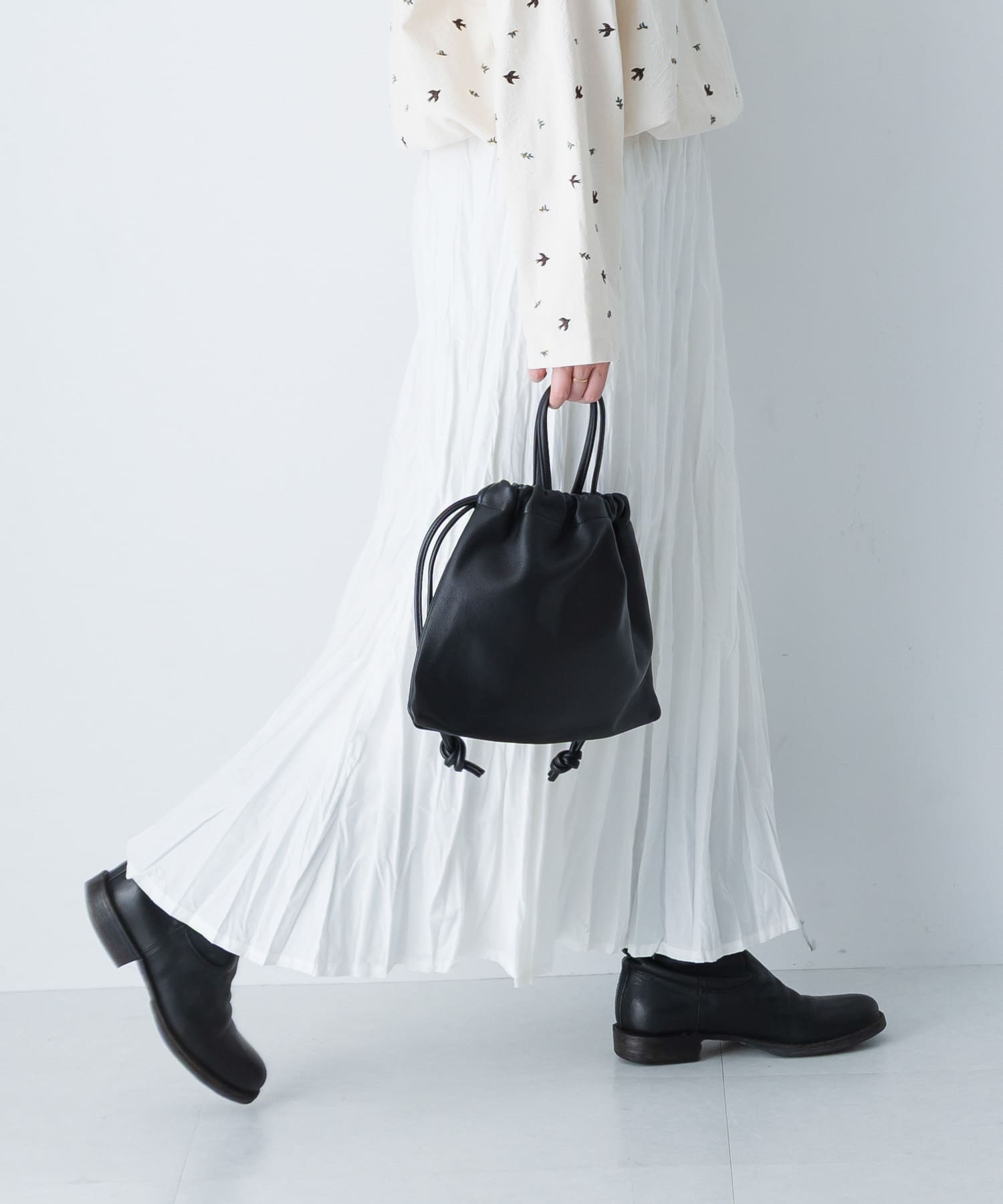 MORMYRUS　巾着バッグ BLACK Free