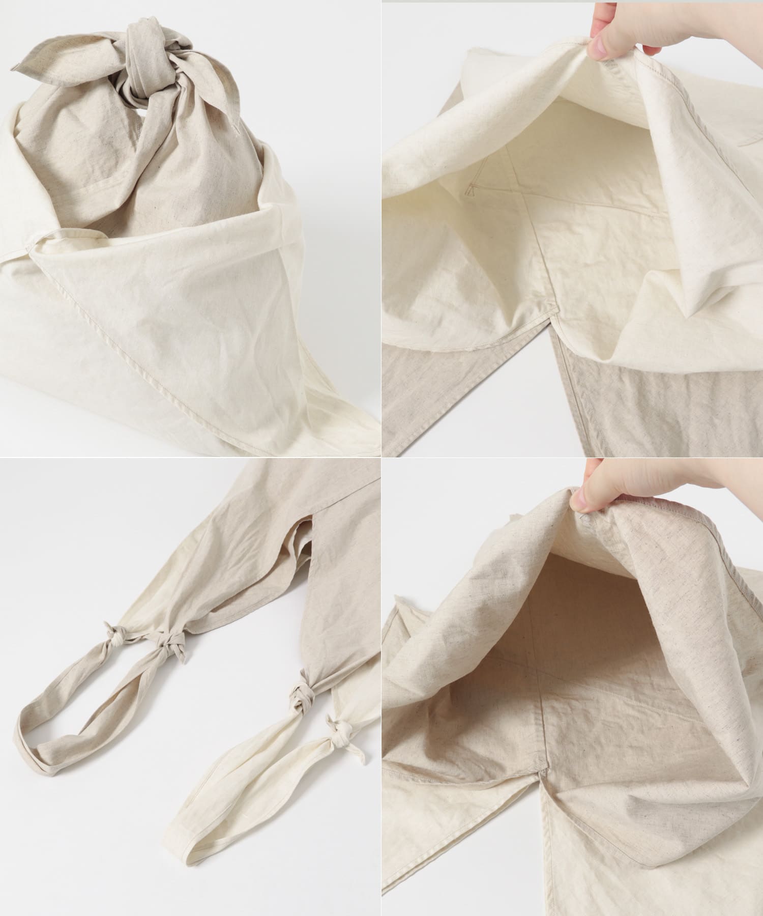 MITTAN　大麻綿ウェザーWあずま袋 大 白×生成 One