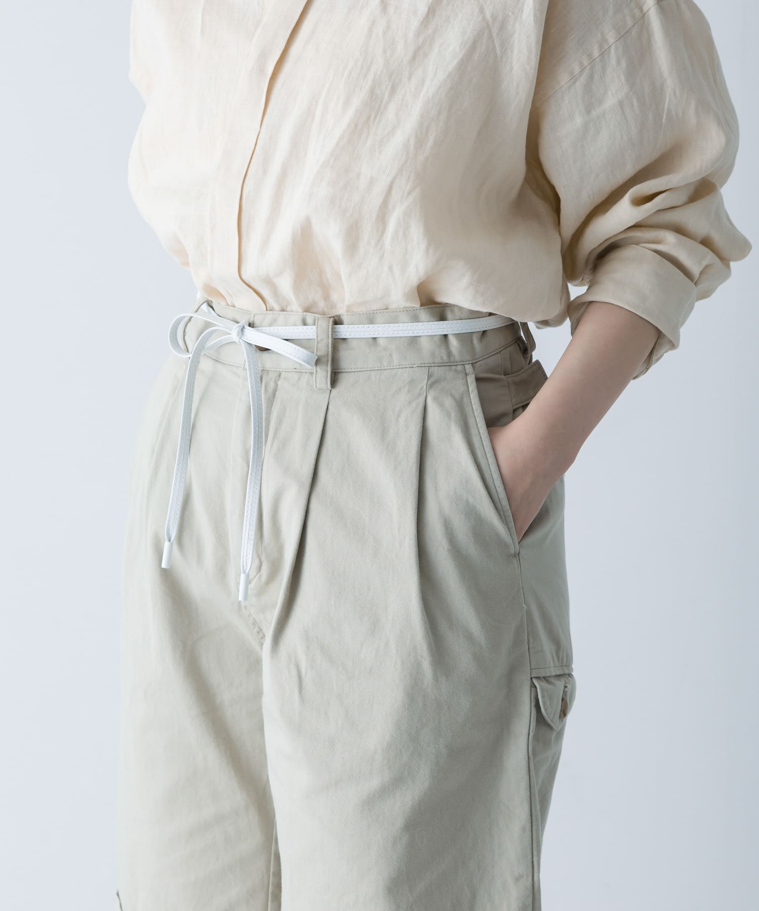 UNDECORATED　LEATHER SHOELACES BELT