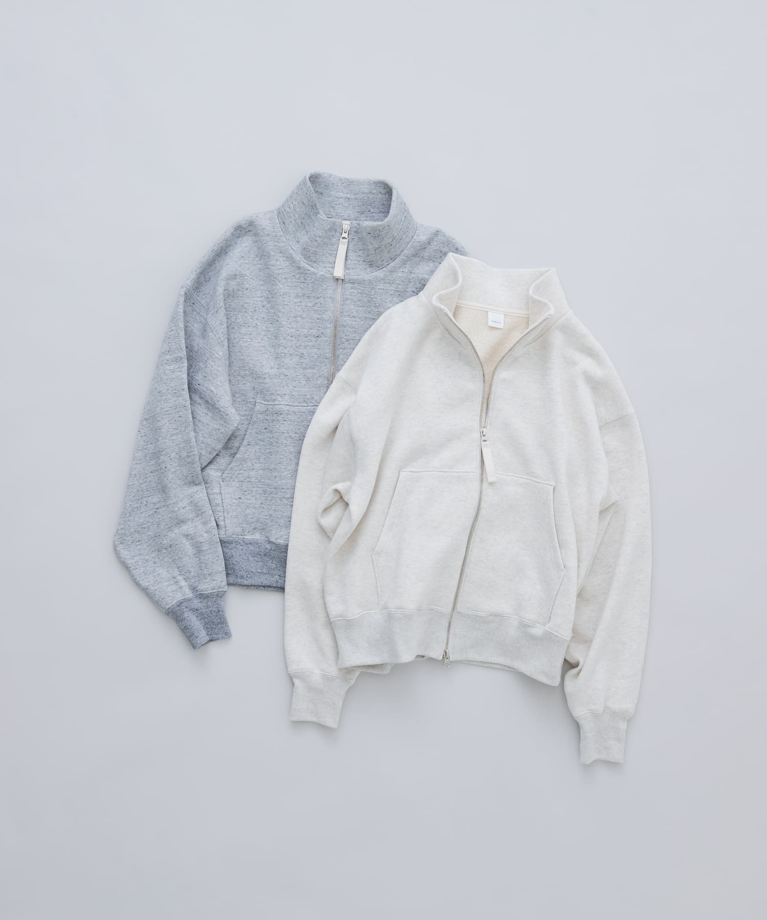 コットンスウェットスタンドジップ GRAY Free
