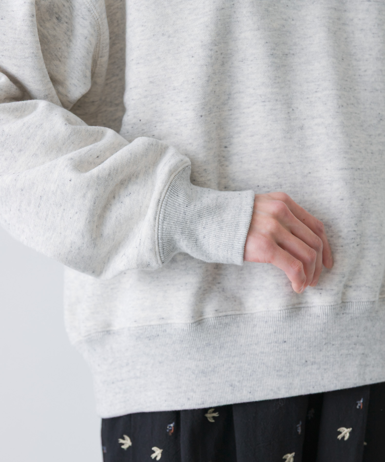 コットンスウェットプルオーバー OATMEAL Free