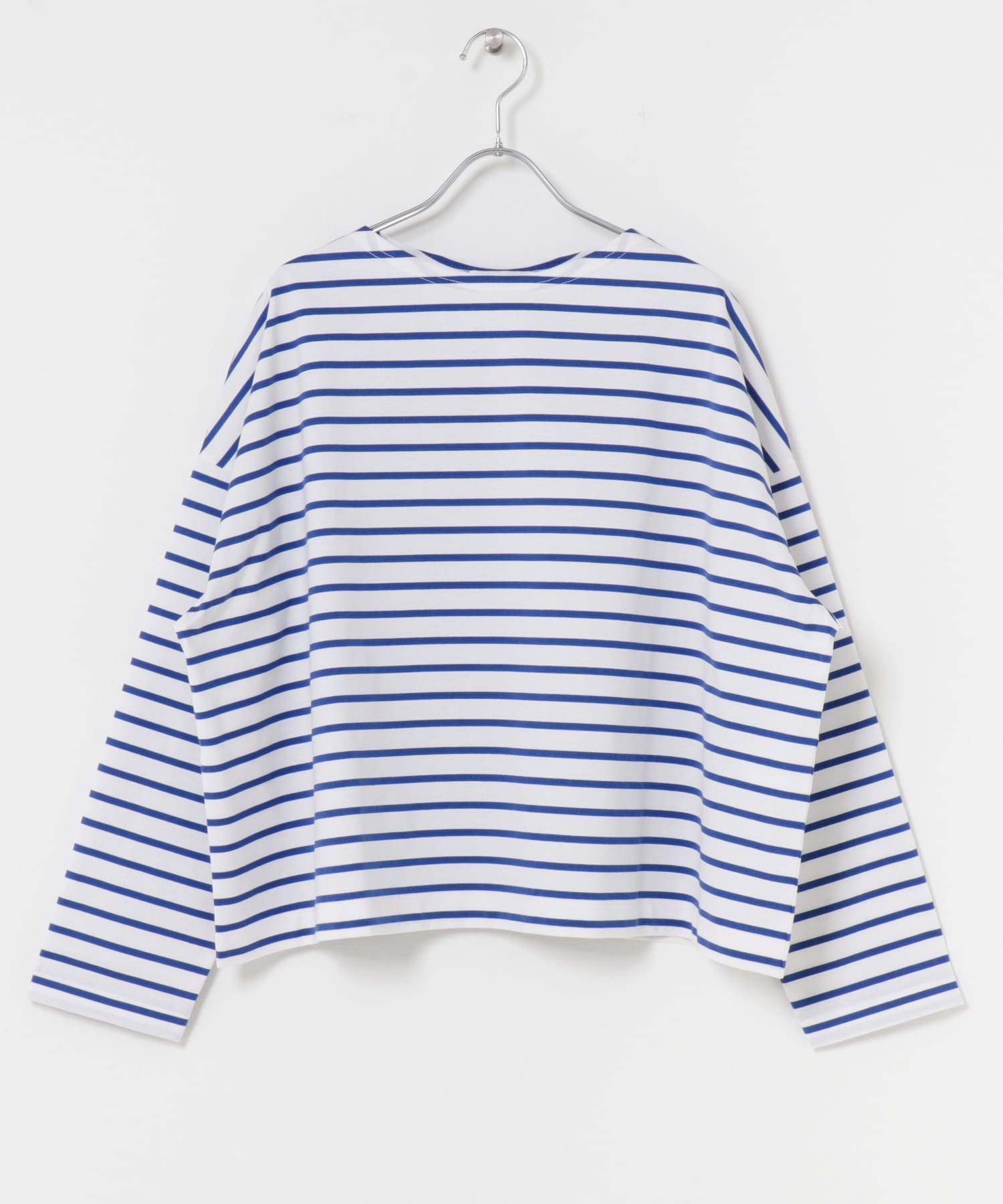 クロップドボーダーカットソー OFF×BLUE Free