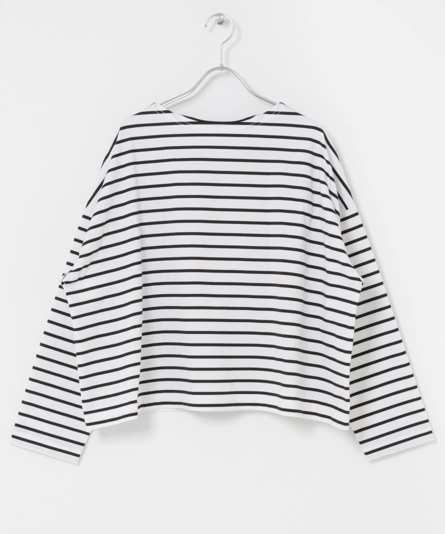 クロップドボーダーカットソー OFF×BLK Free