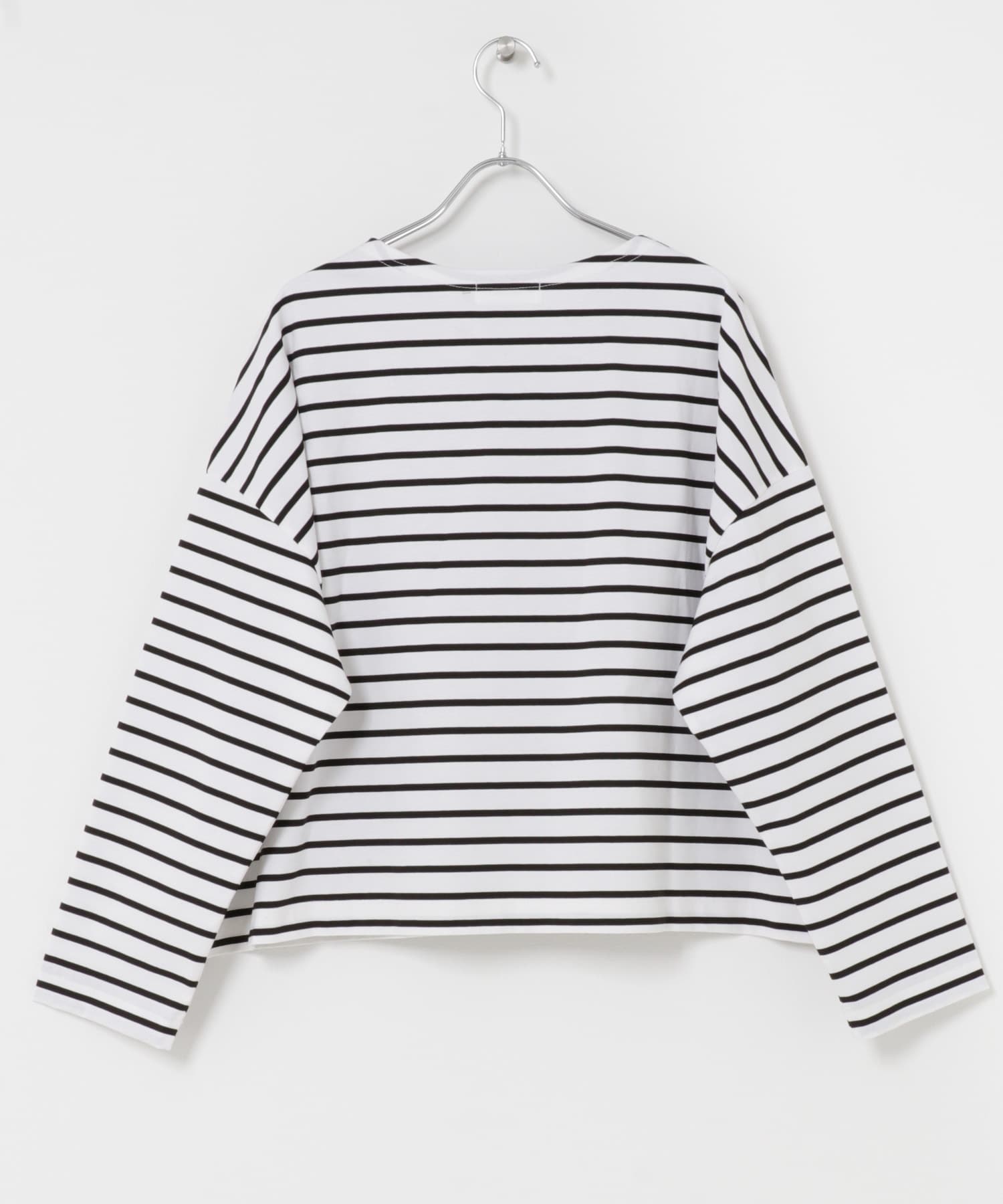 クロップドボーダーカットソー OFF×BLK Free