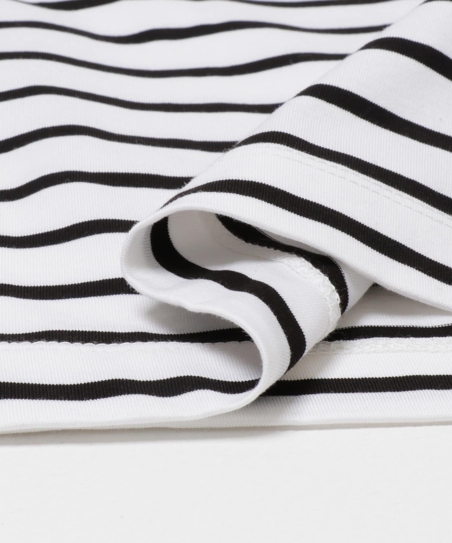 クロップドボーダーカットソー OFF×BLK Free