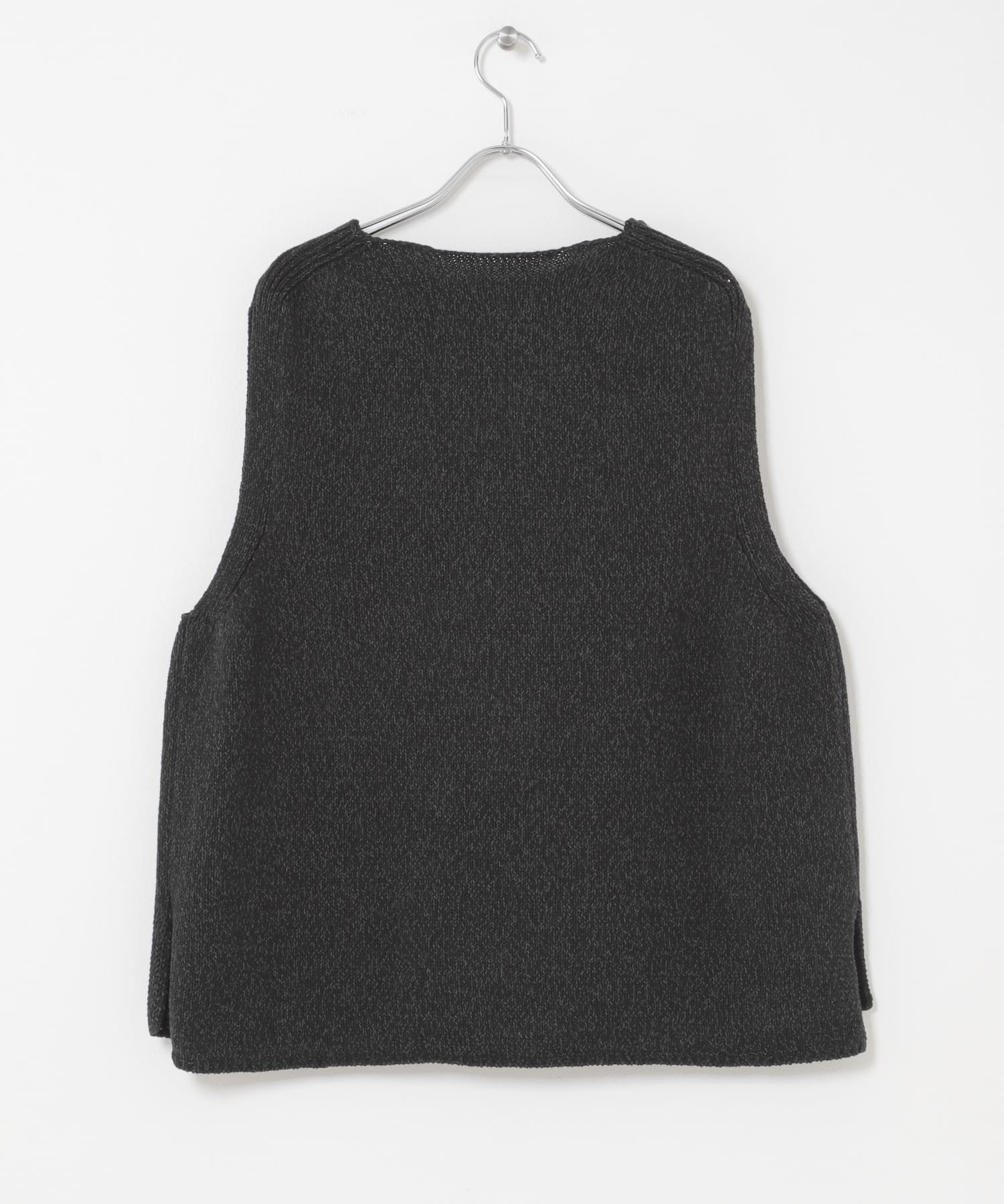 テープヤーンニットベスト BLACK Free