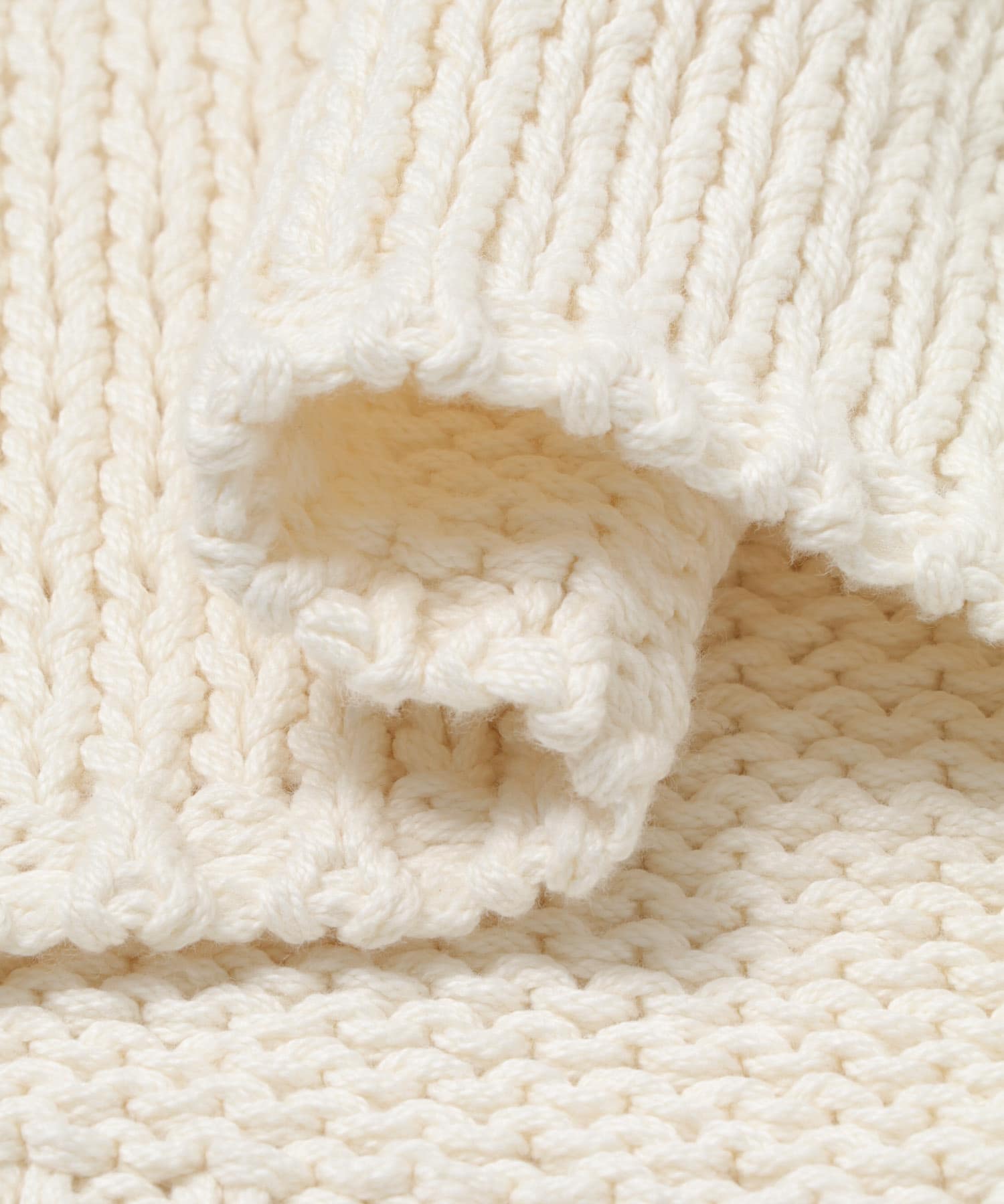 コットンローゲージニットベスト IVORY Free