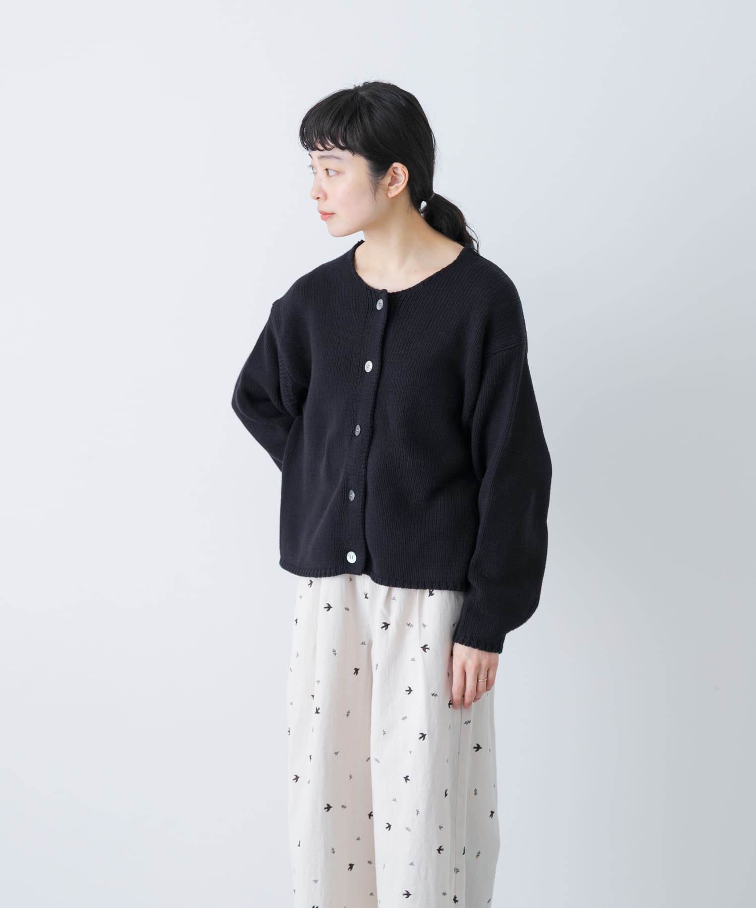 コットンローゲージショートカーディガン