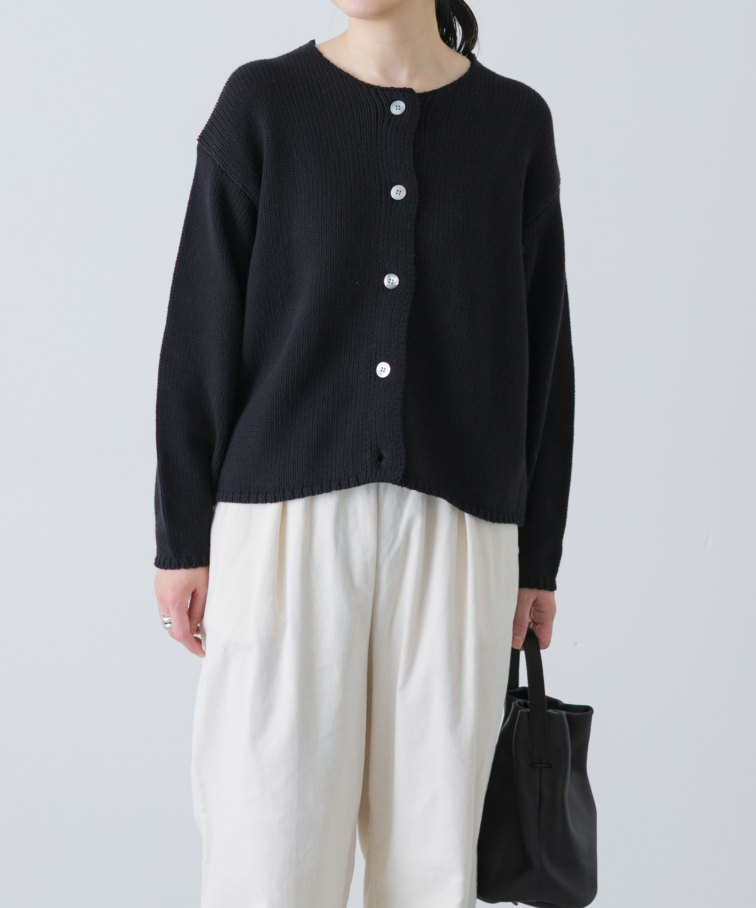 コットンローゲージショートカーディガン