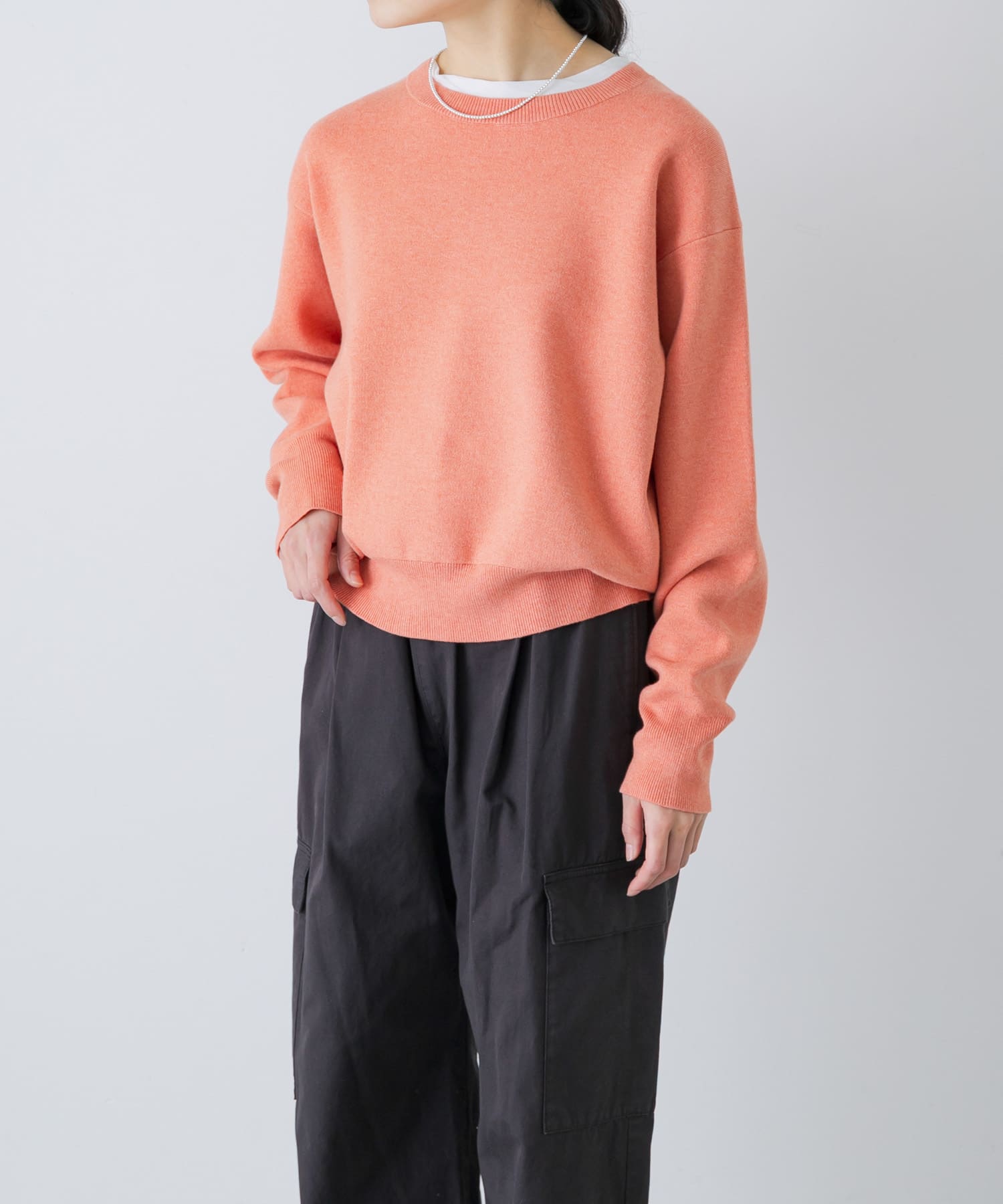 コットンカシミヤスムースプルオーバー