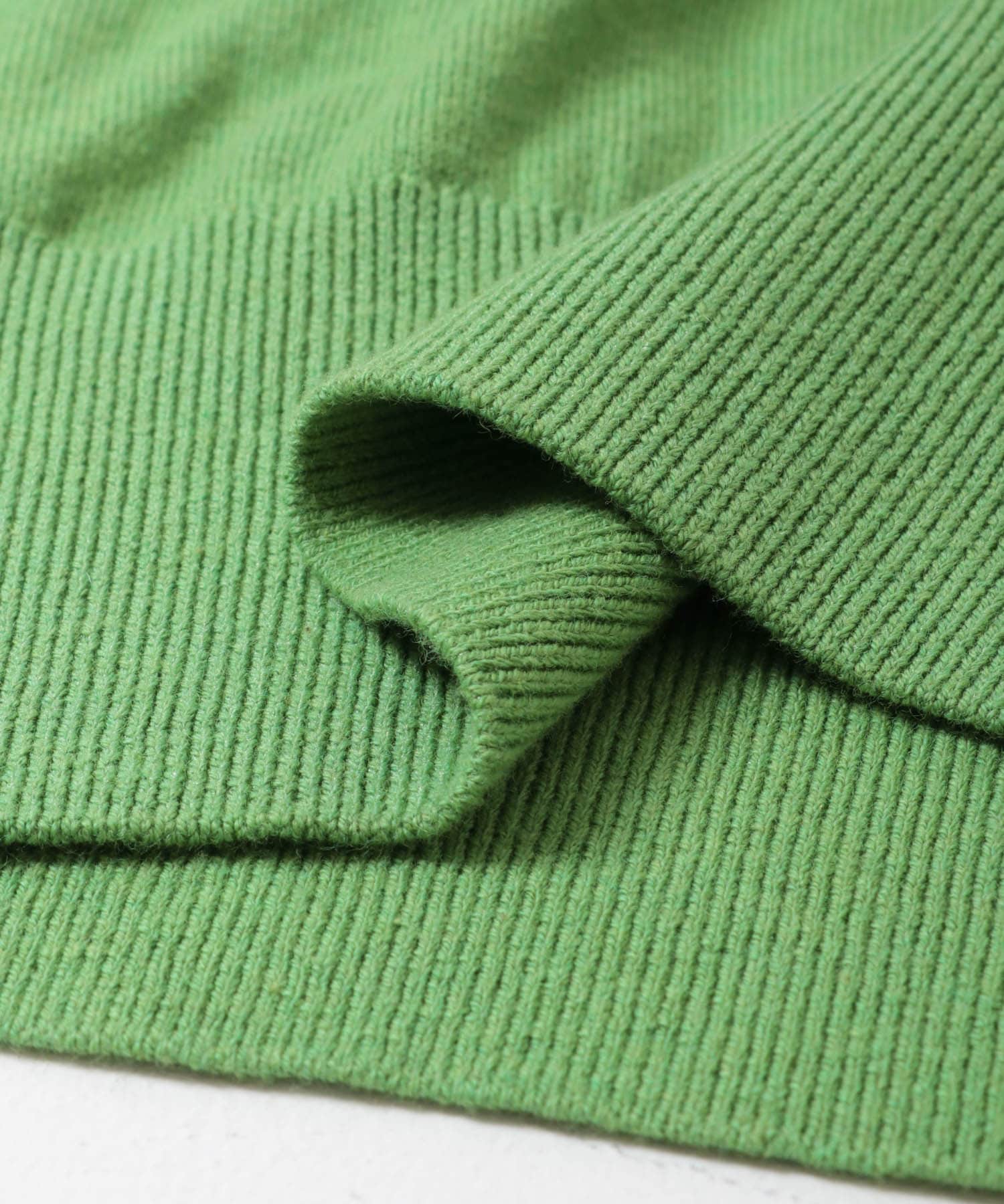 コットンカシミヤヘンリーネックニット GREEN Free