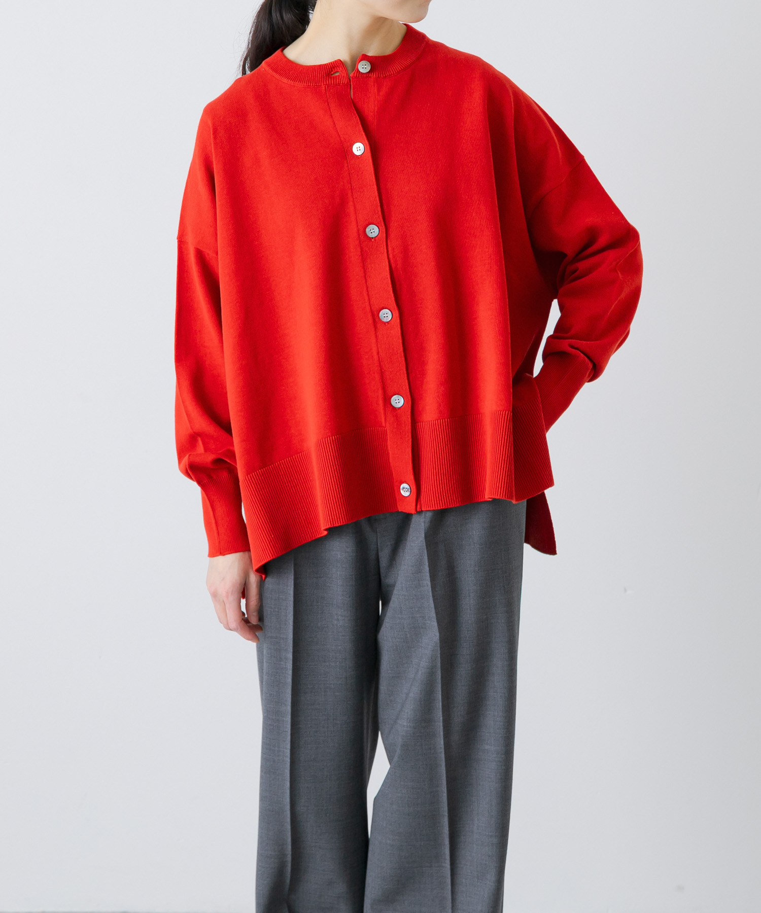 ハイツイストコットンワイドカーディガン