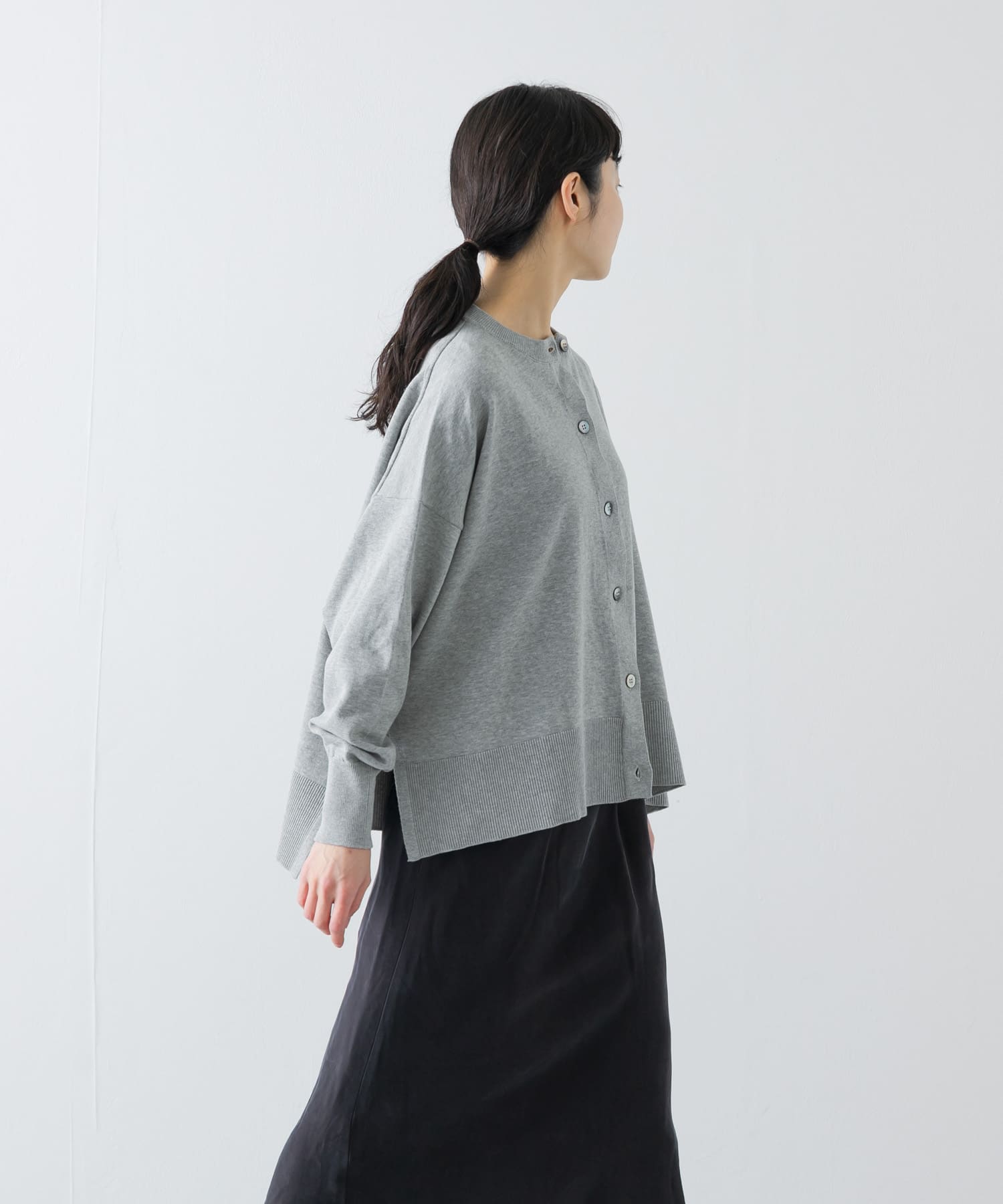 ハイツイストコットンワイドカーディガン