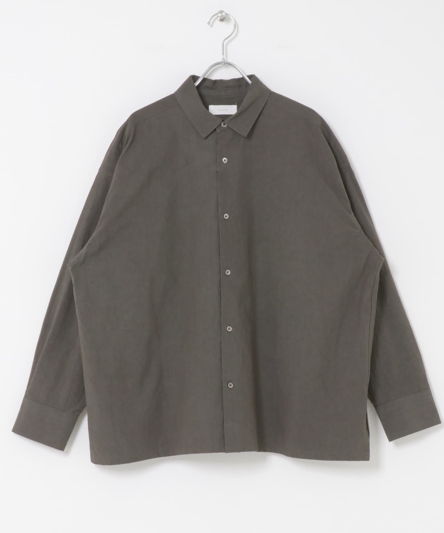 『ユニセックス』コットンレギュラーカラーボックスシャツ CHARCOAL 1