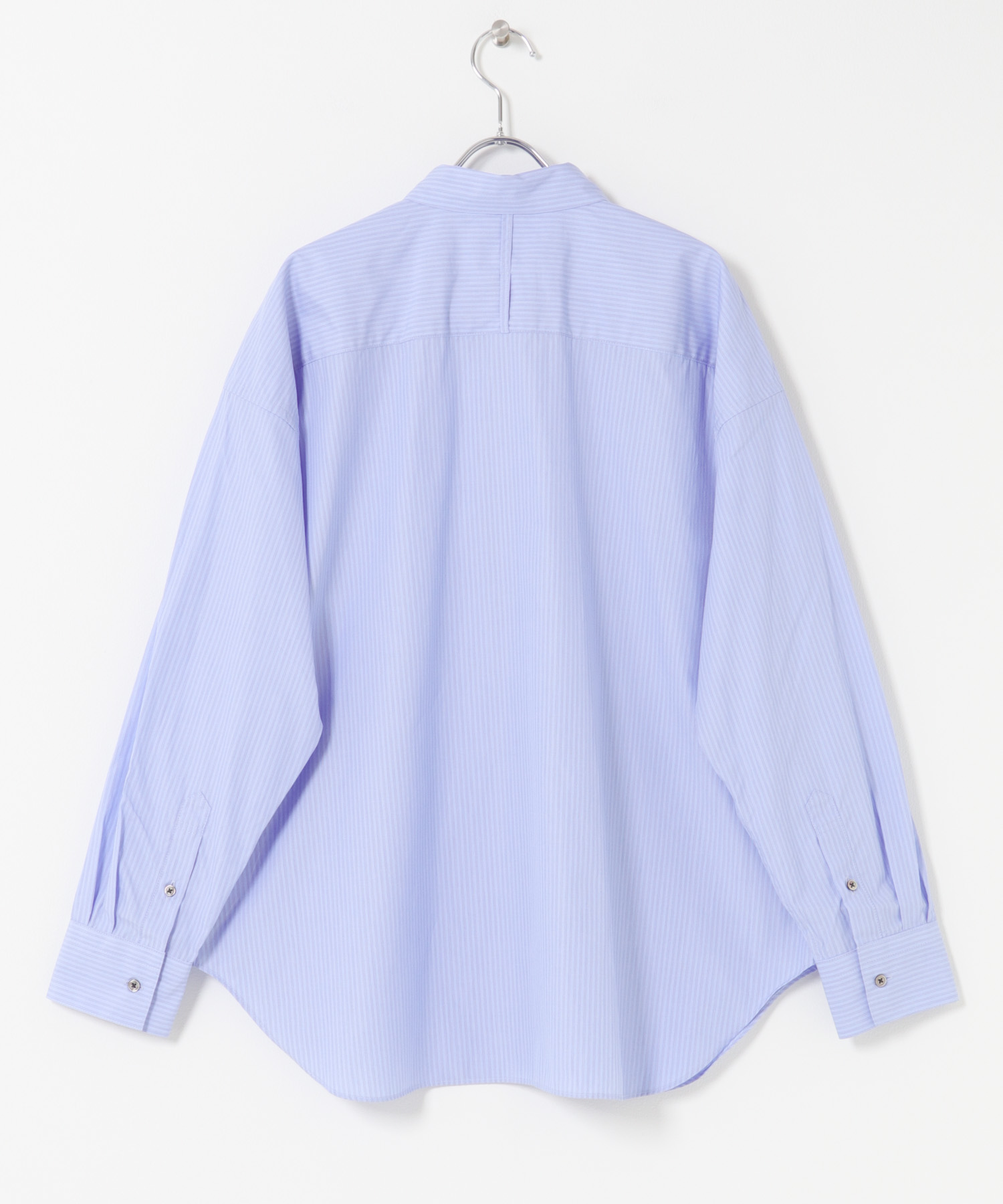 コットンストライプレギュラーシャツ BLUE Free