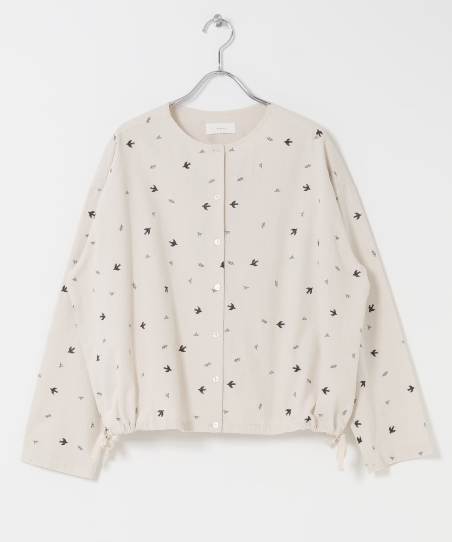 ツバメ刺繍ブラウス IVORY Free