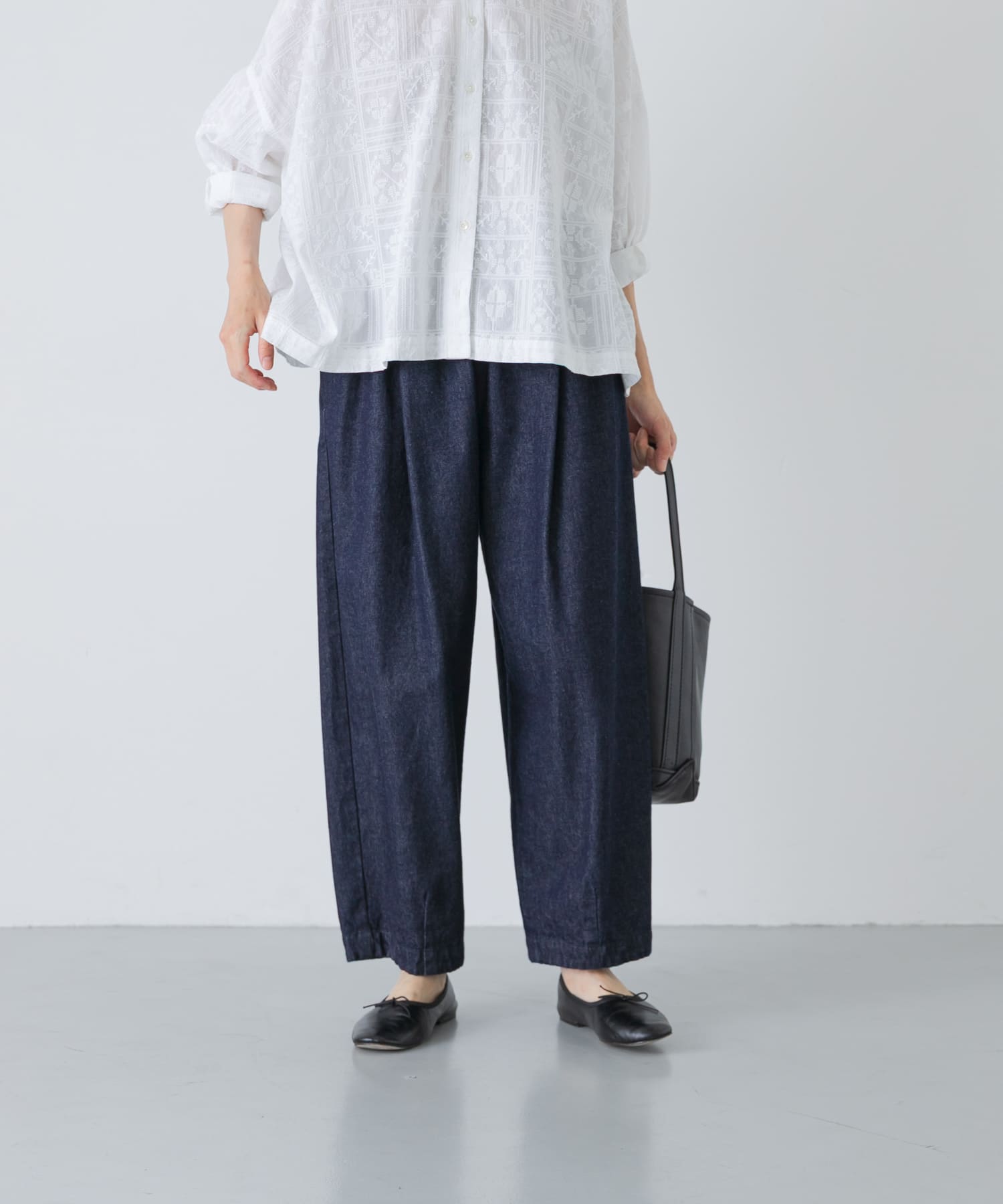 デニムクロップドパンツ