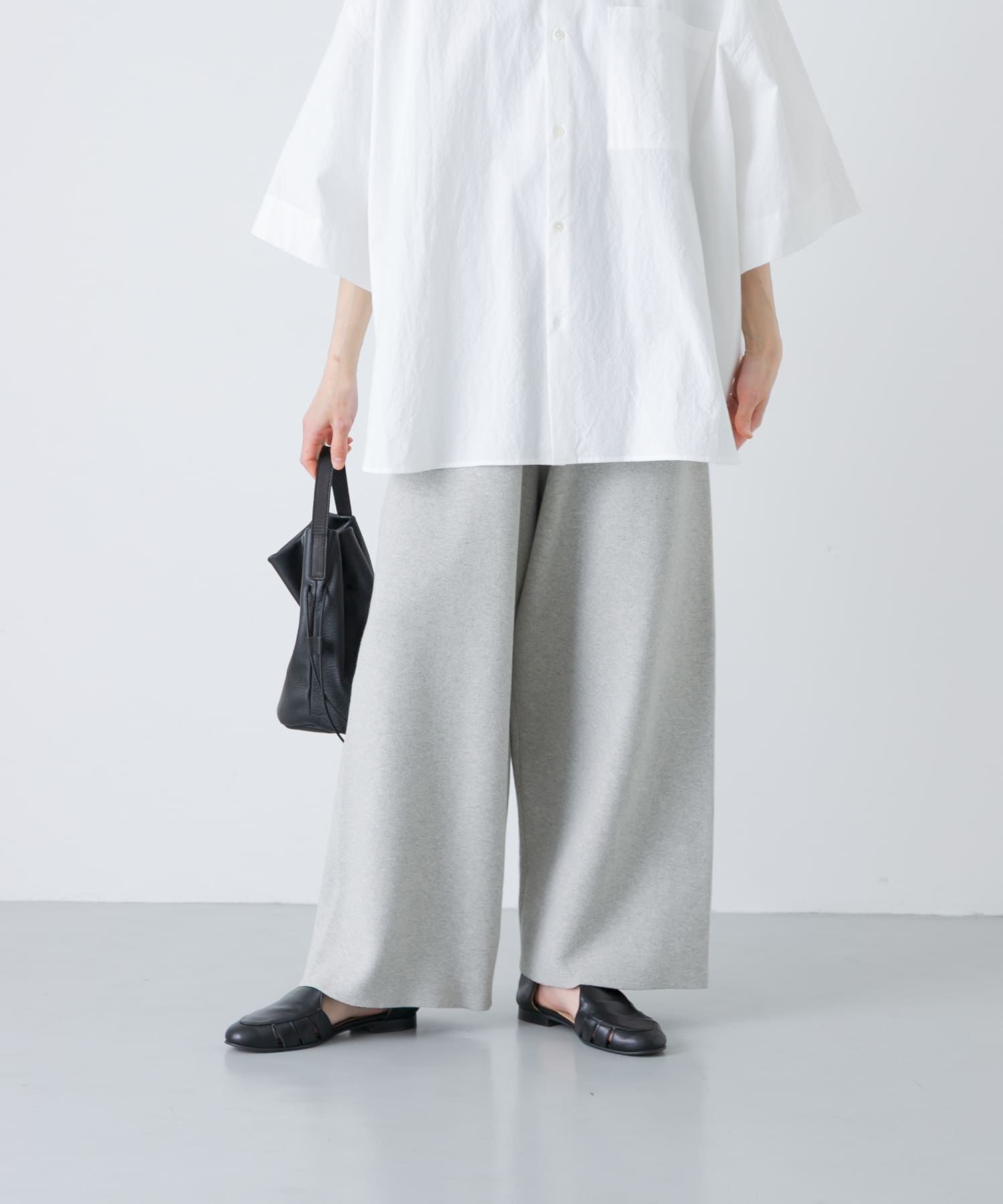 コットンカシミヤニットパンツ