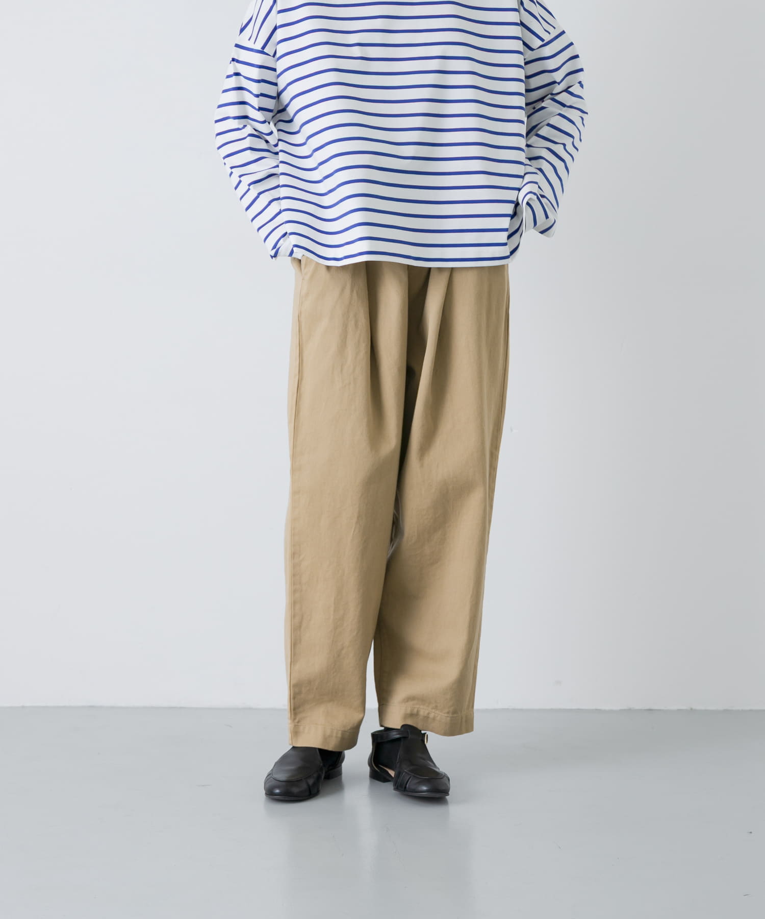 ドリルルーズサルエルパンツ BEIGE 0