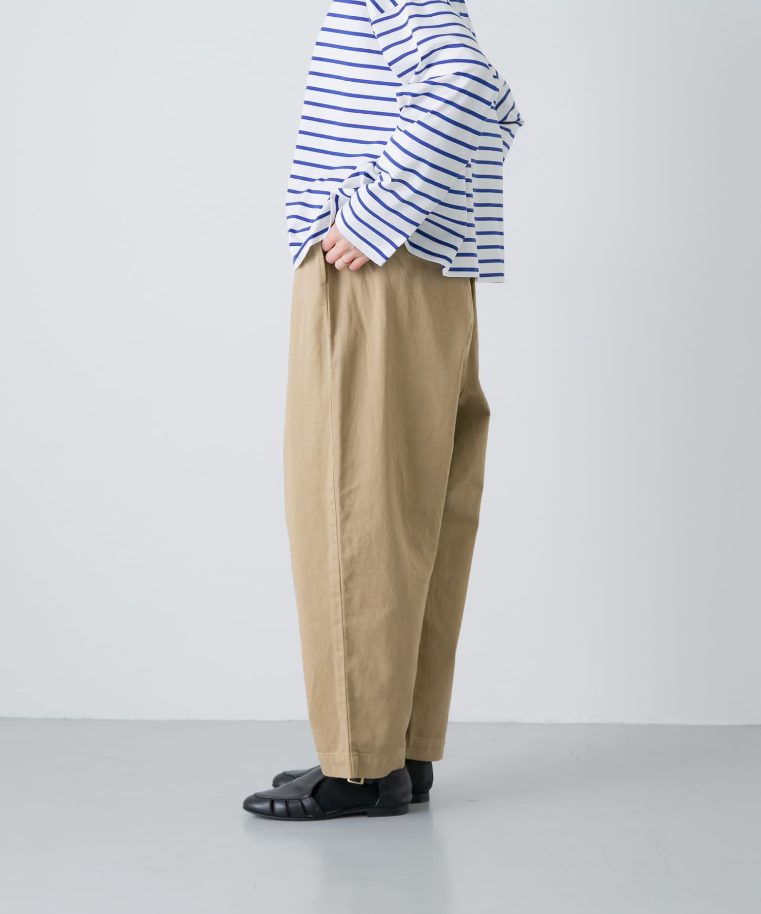 ドリルルーズサルエルパンツ BEIGE 0