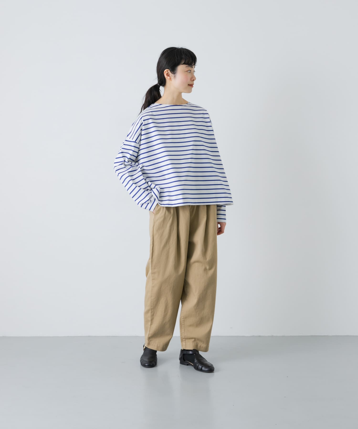 ドリルルーズサルエルパンツ BEIGE 0