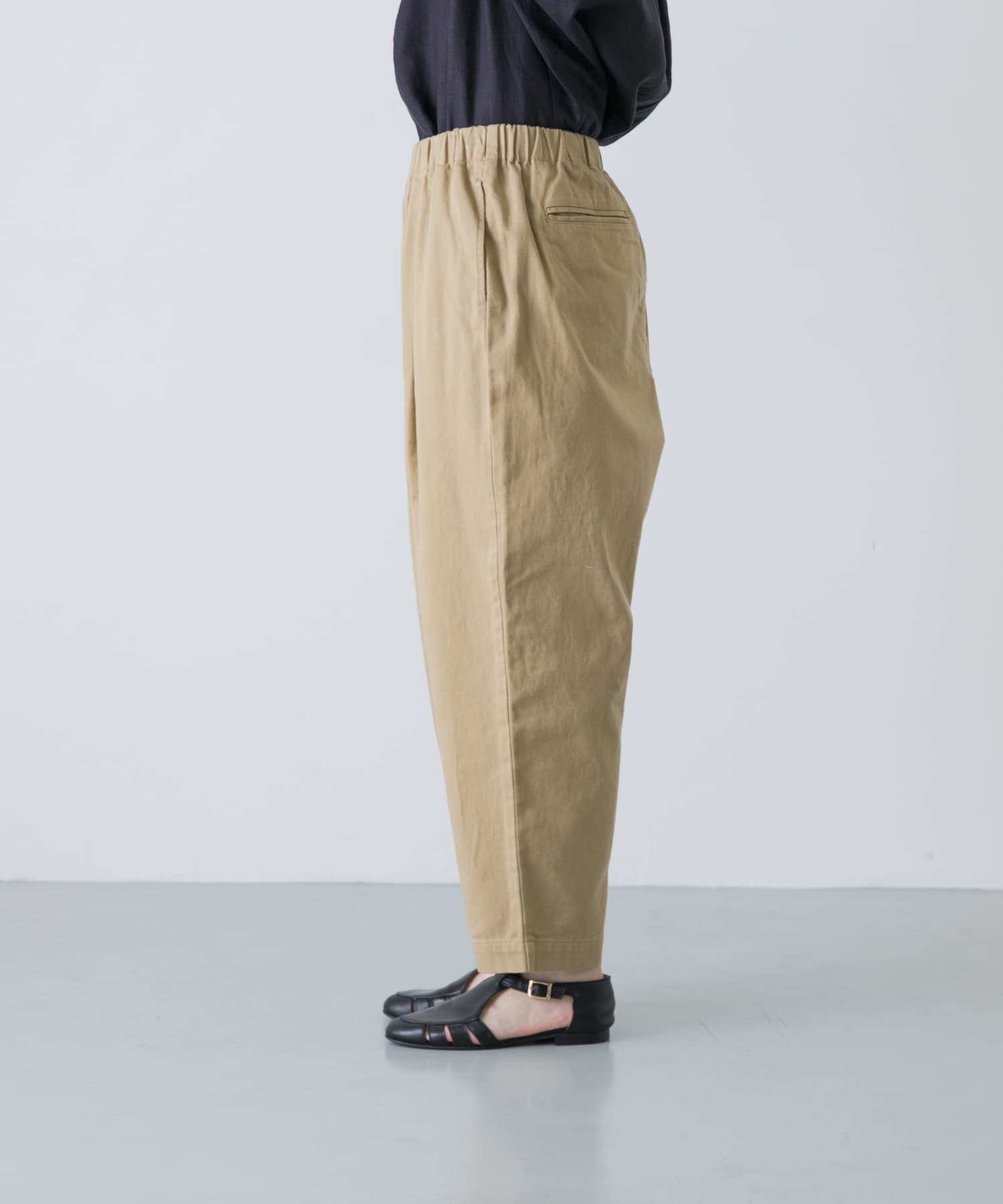 ドリルルーズサルエルパンツ BEIGE 0