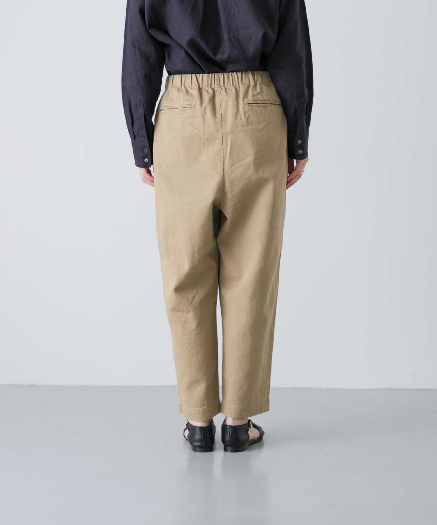 ドリルルーズサルエルパンツ BEIGE 0