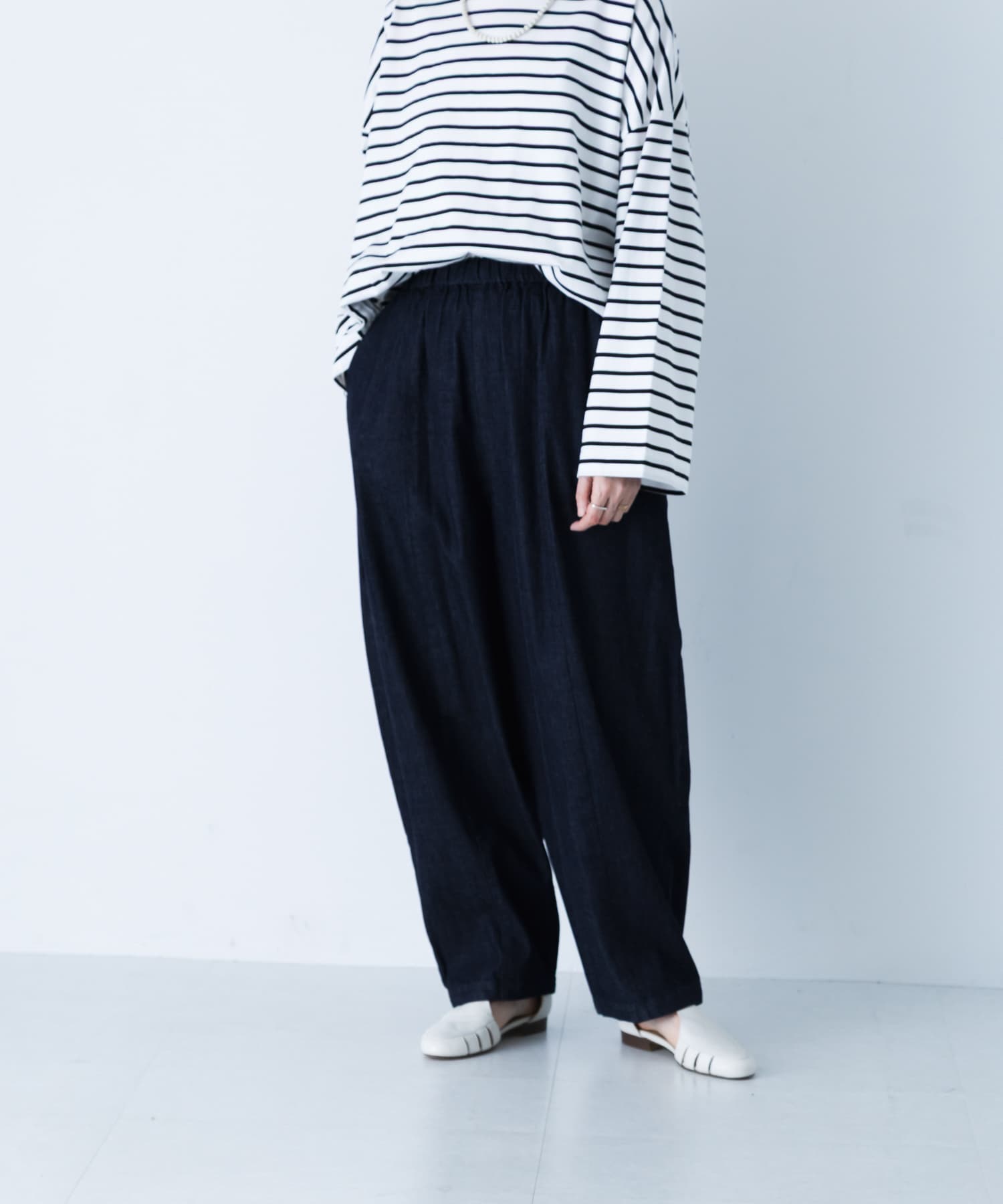 デニムボリュームパンツ