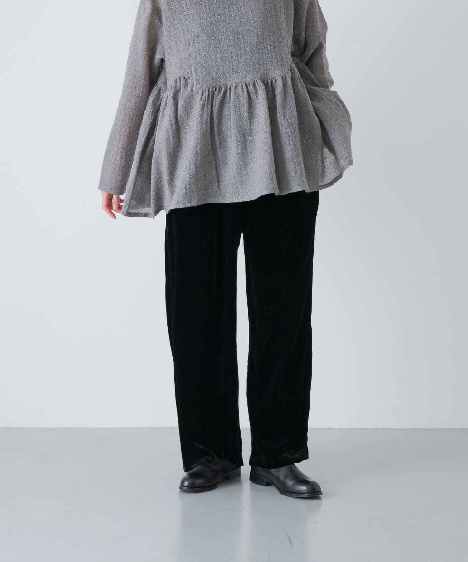 レーヨンシルクベルベットパンツ