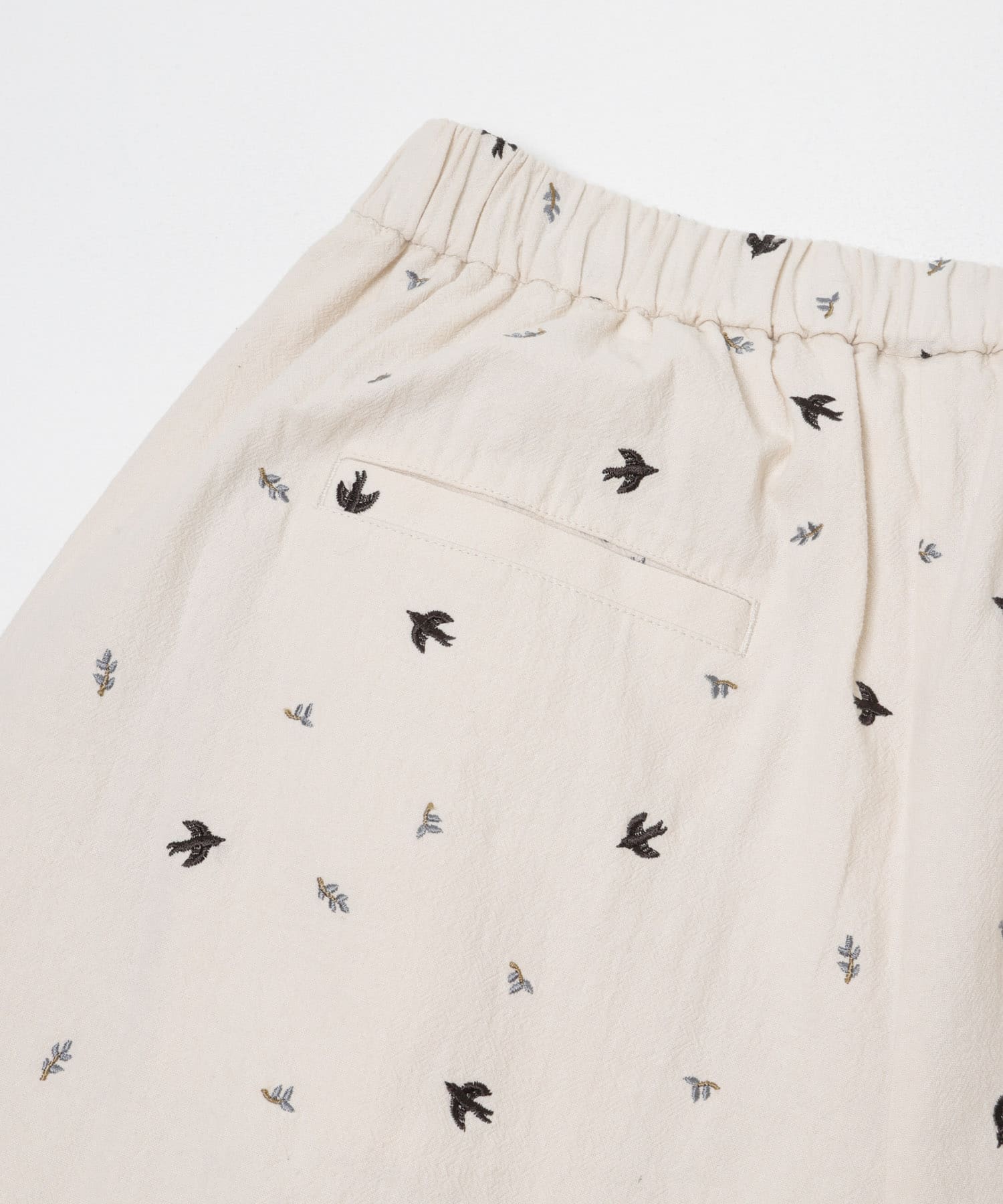 ツバメ刺繍イージーパンツ IVORY Free