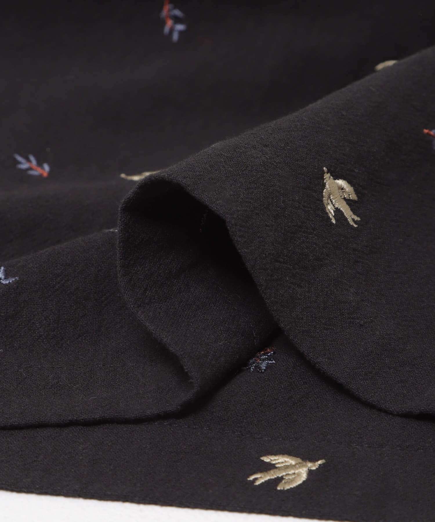 ツバメ刺繍イージーパンツ BLACK Free