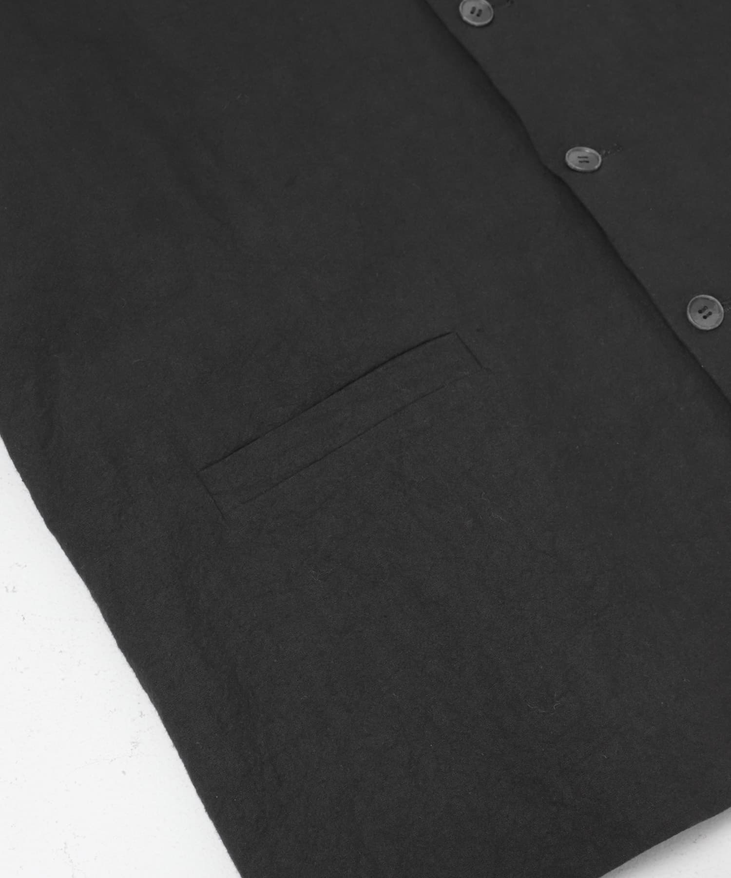 リネンコットンワイドベスト BLACK Free