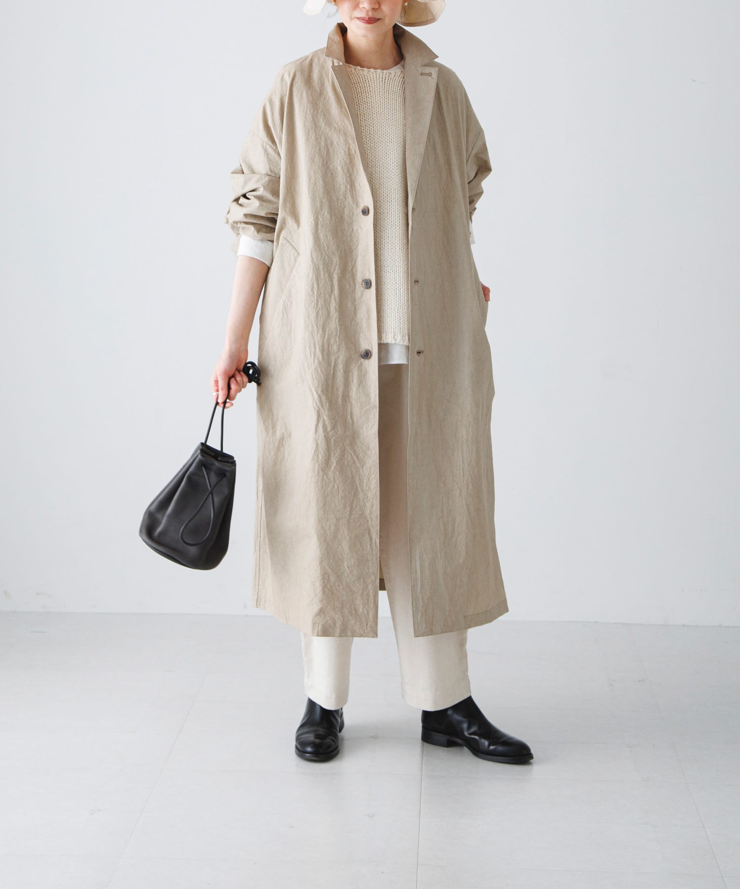 テーラードカラーショップコート