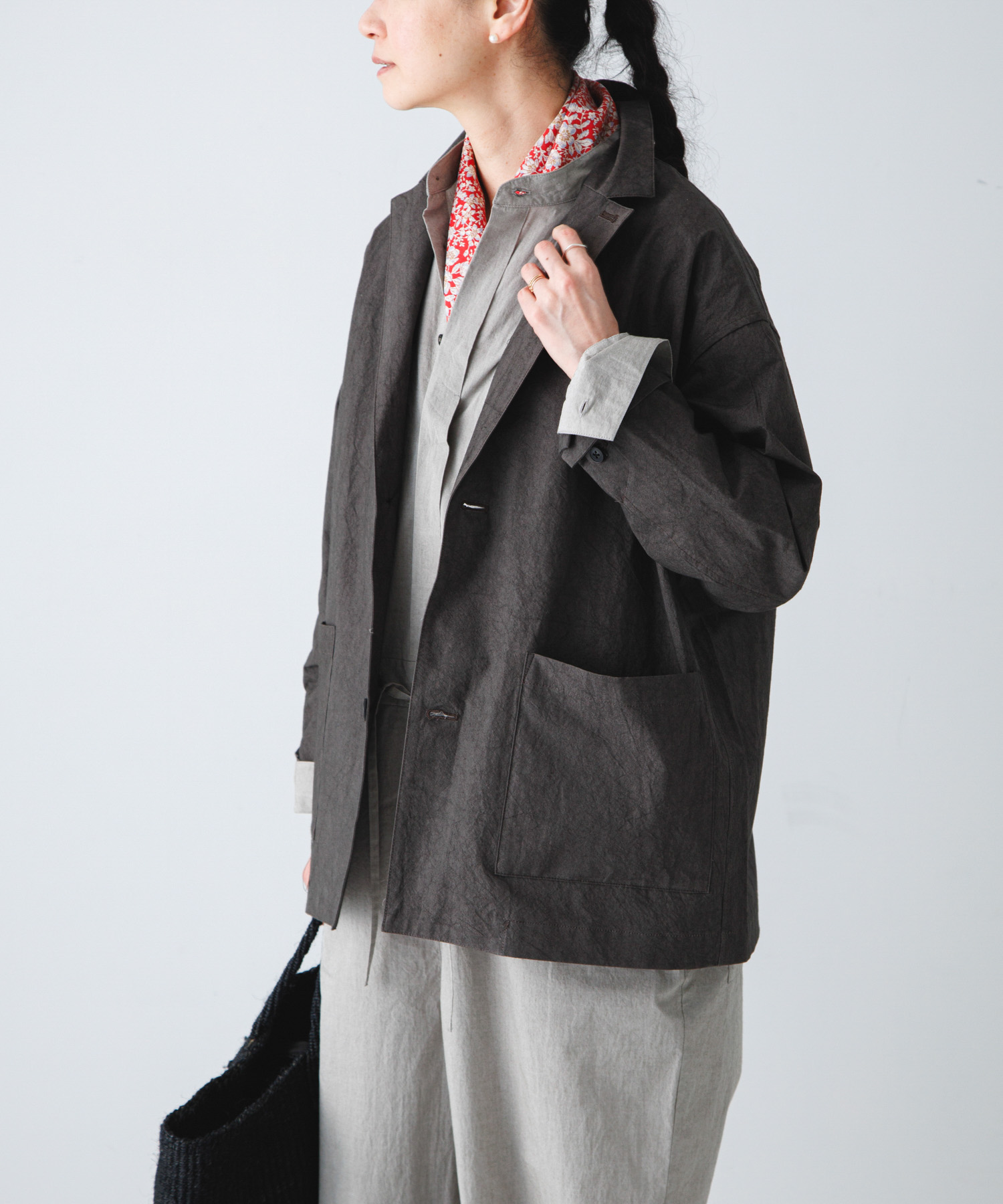 『ユニセックス』コットンテーラードジャケット