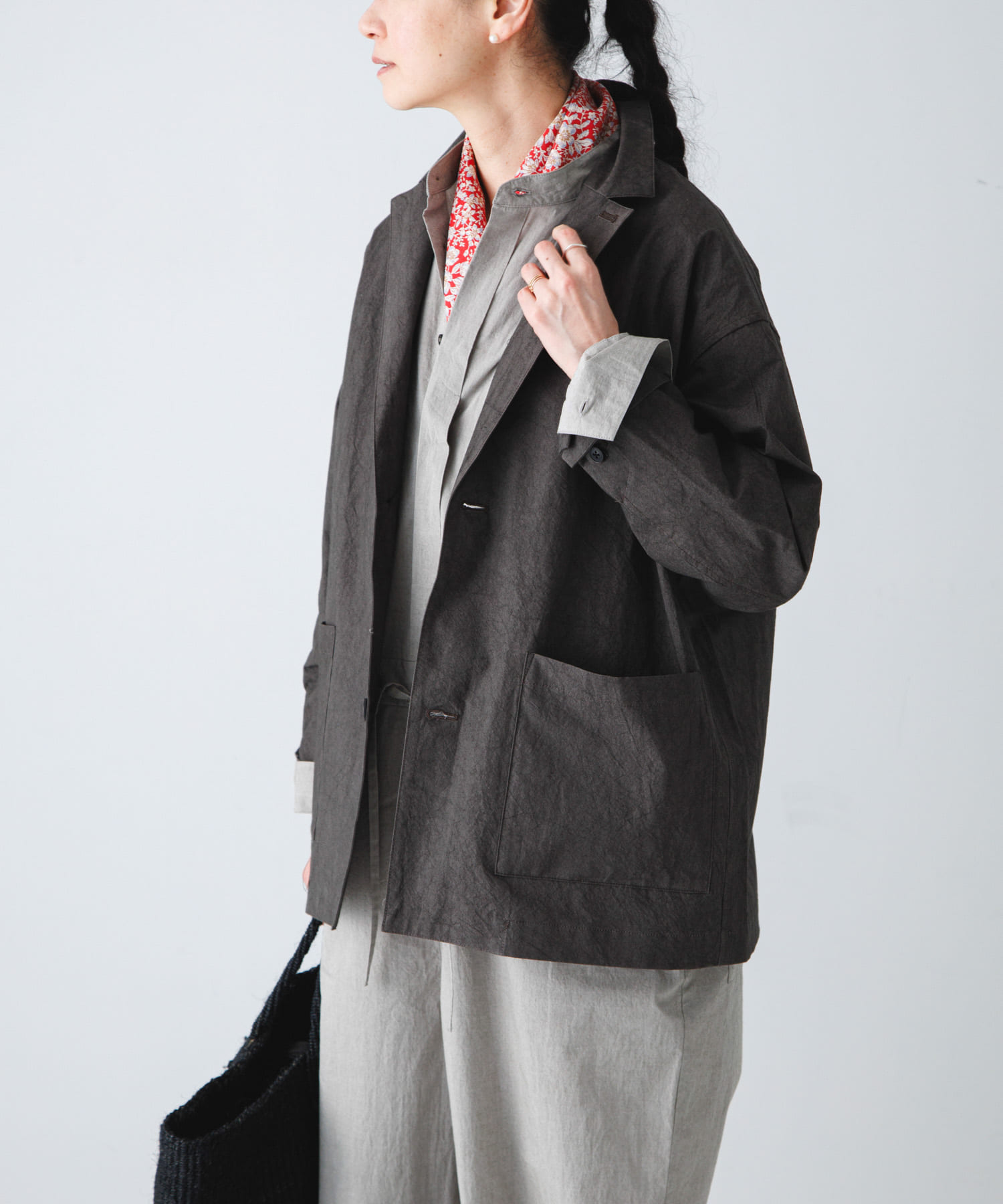 『ユニセックス』コットンテーラードジャケット