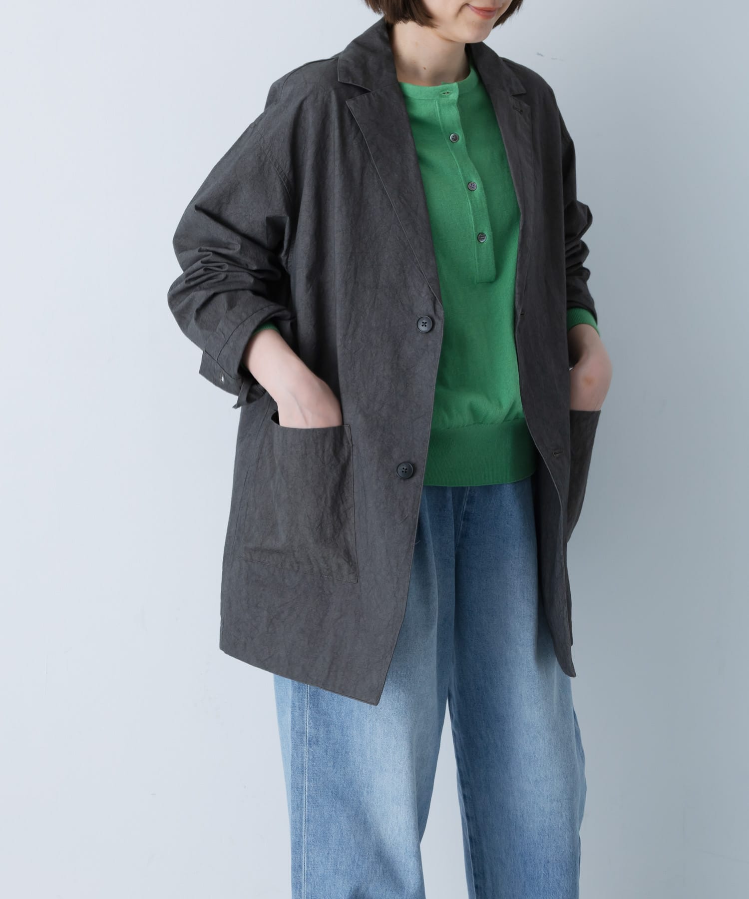 『ユニセックス』コットンテーラードジャケット
