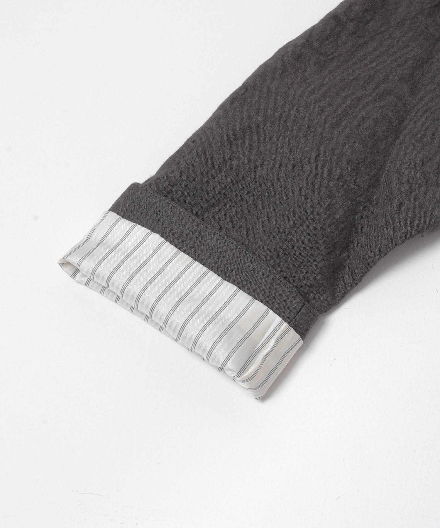 リネンラミーノーカラージャケット CHARCOAL Free