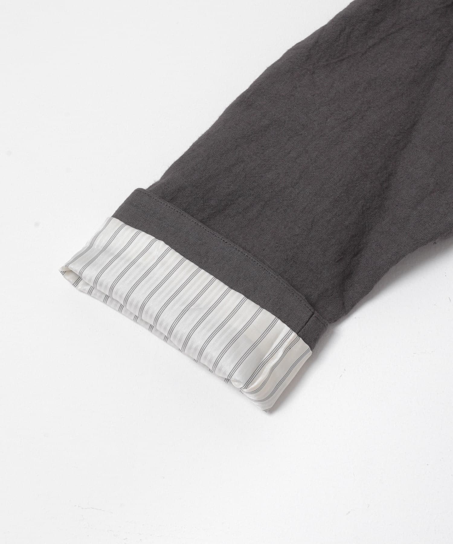 リネンラミーノーカラージャケット CHARCOAL Free