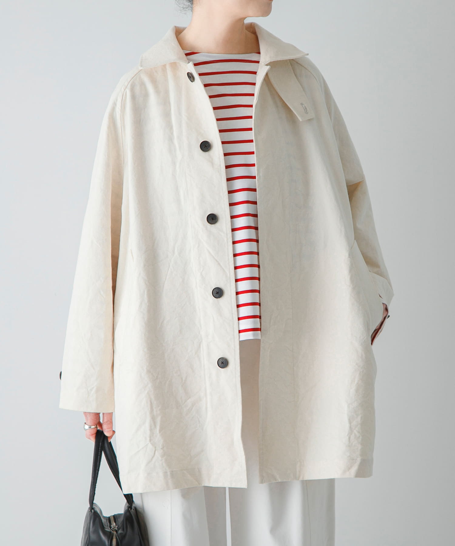 コットンバックタックショートコート