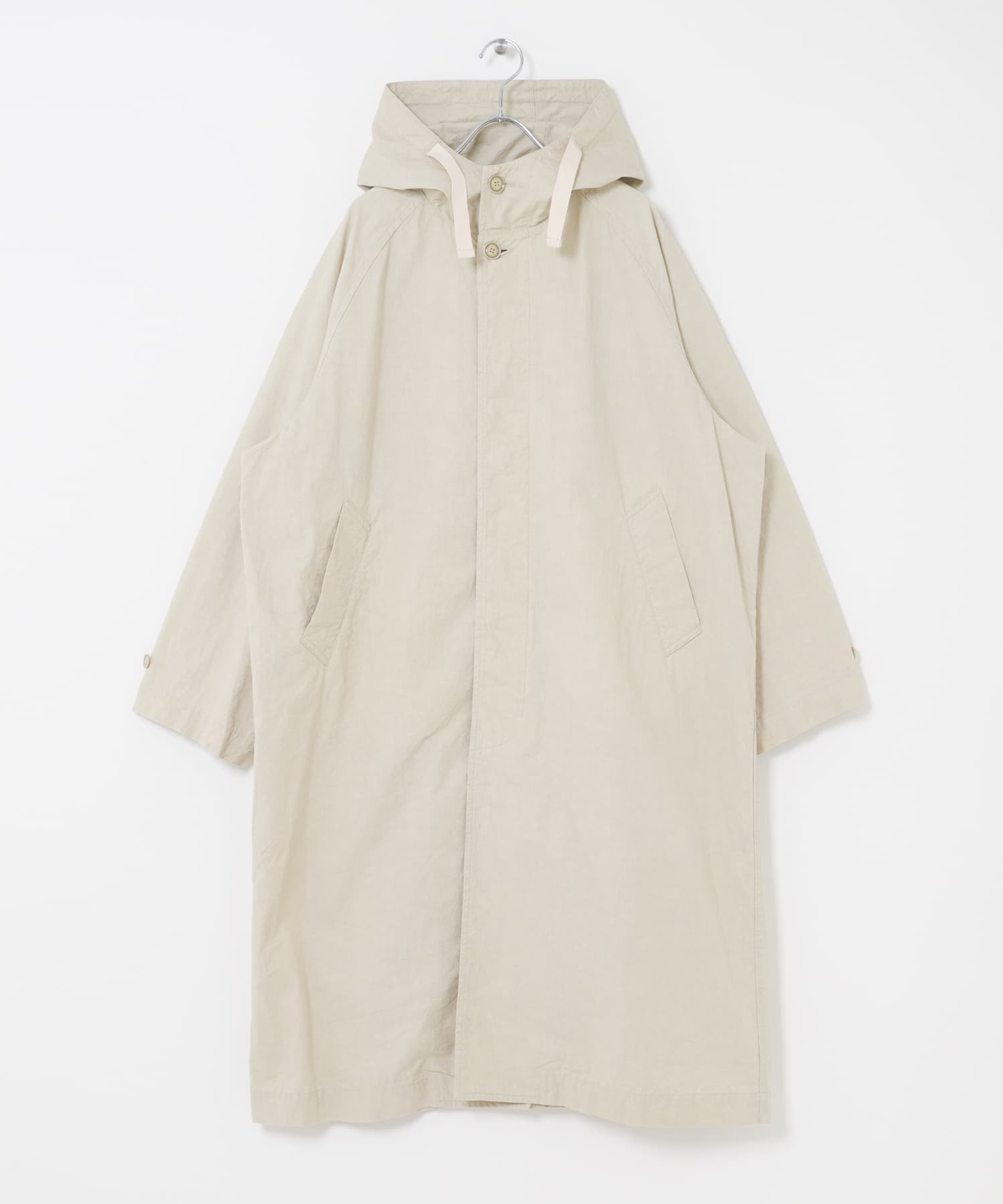 コットンフードラグランコート IVORY Free