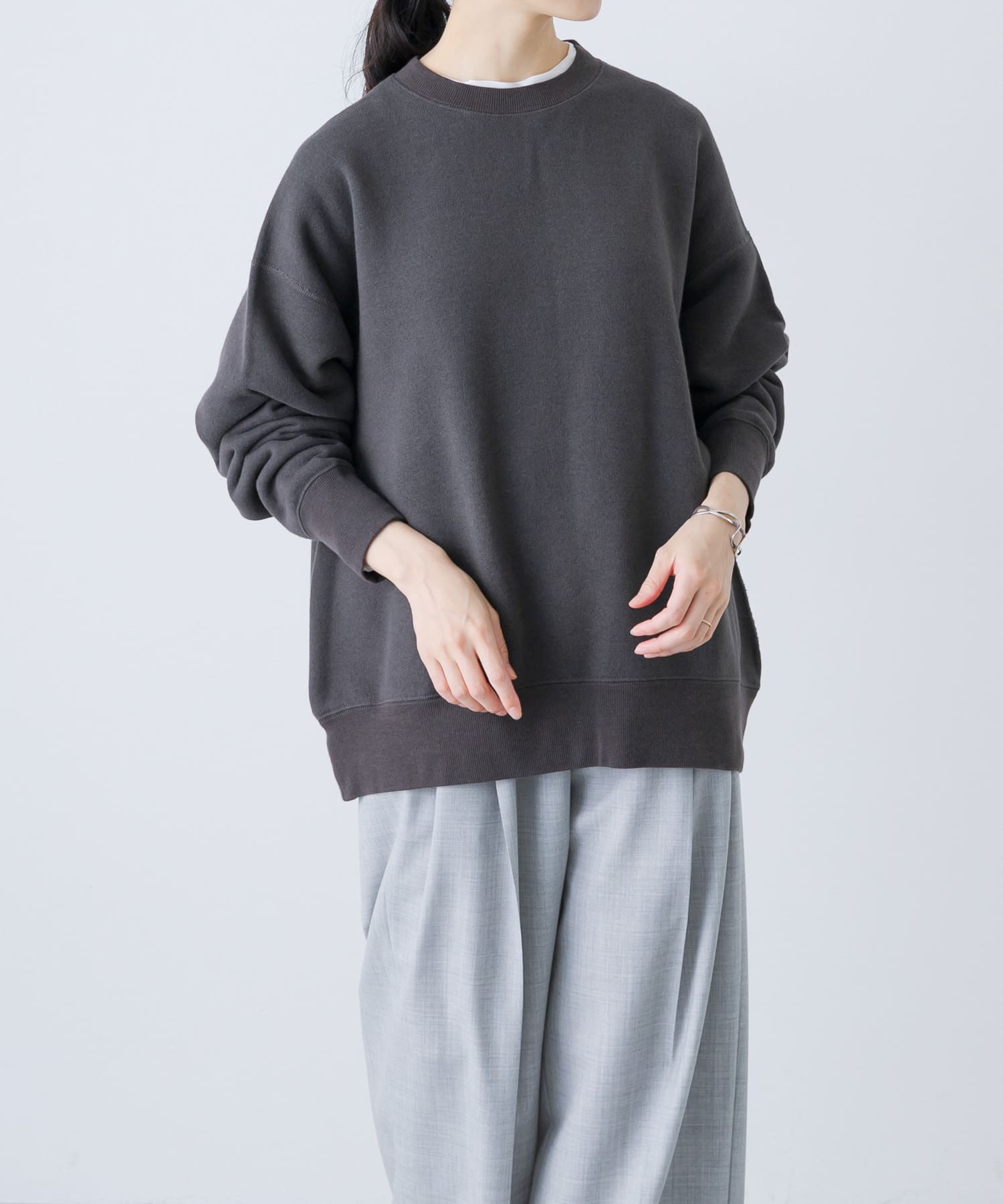 コットンリヨセルスウェットプルオーバー