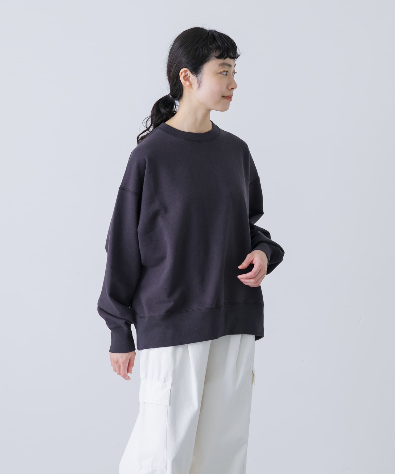 『ユニセックス』コットンクルーネックスウェットプルオーバー