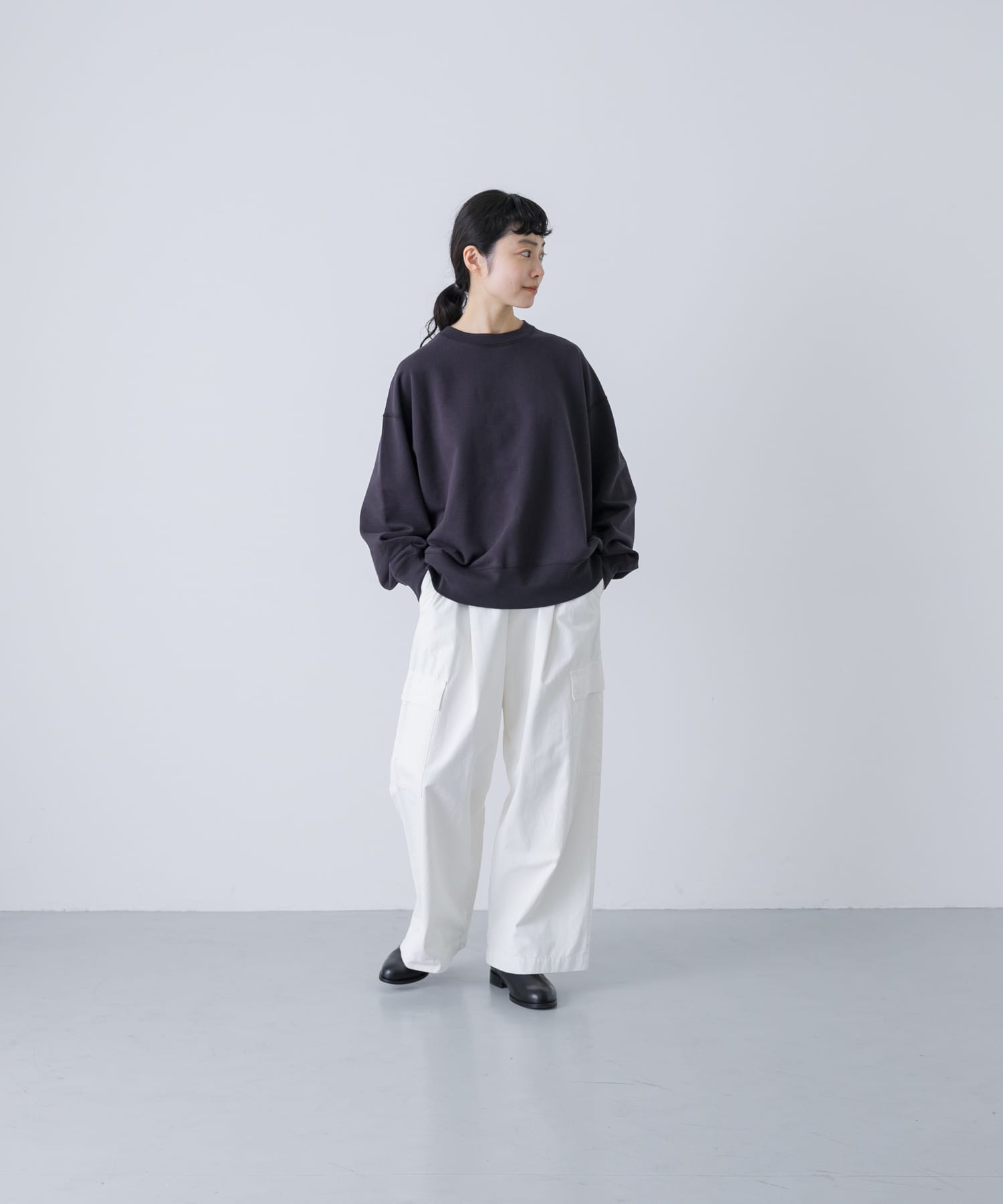 ユニセックス』コットンクルーネックスウェットプルオーバー(1