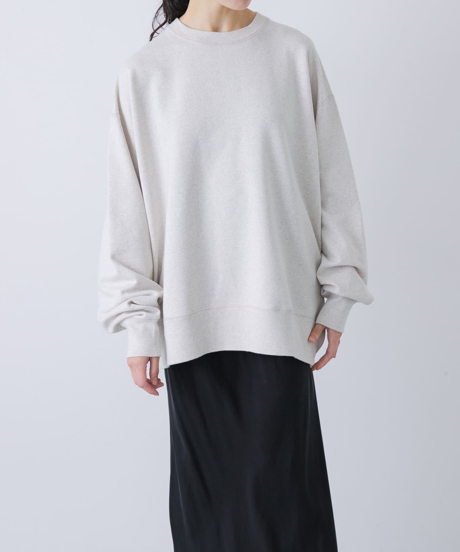 『ユニセックス』コットンクルーネックスウェットプルオーバー
