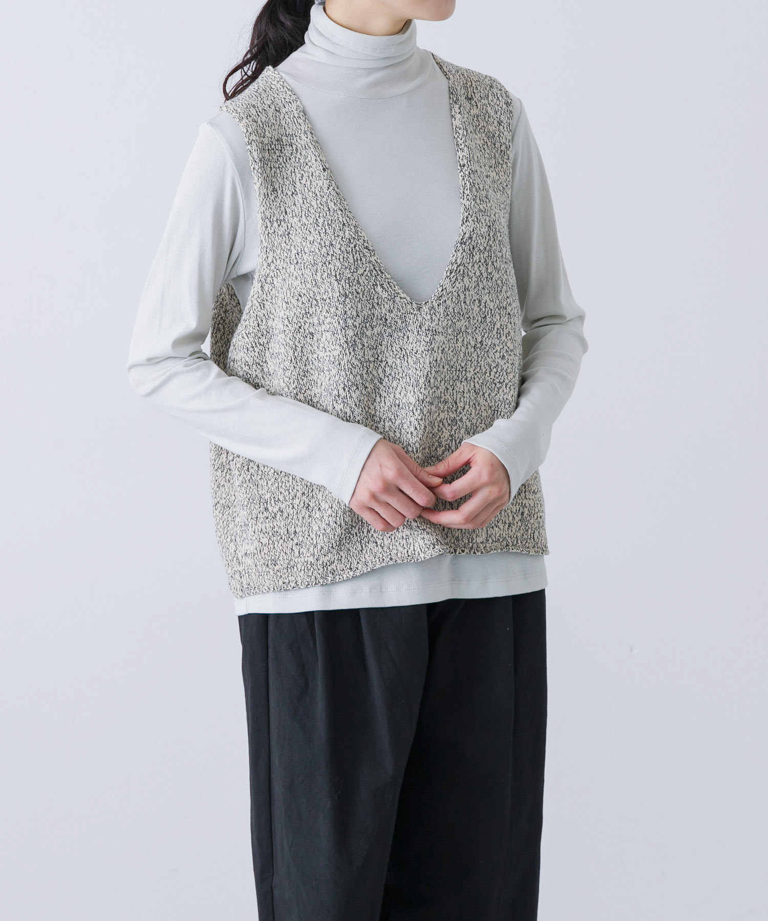 テープヤーンニットベスト(Free L/BEIGE): トップス｜URBAN