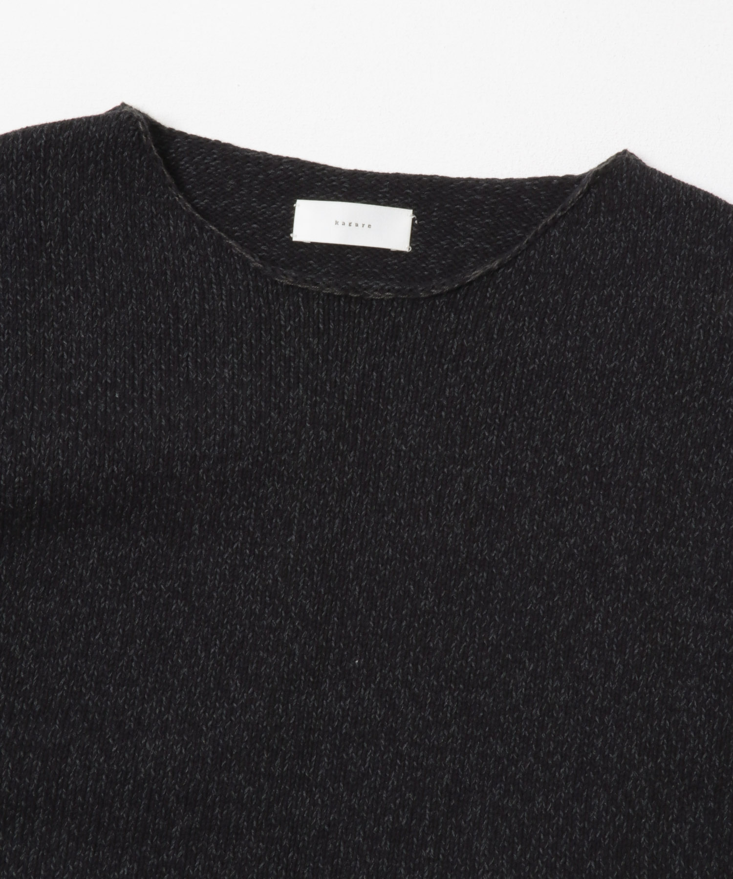 テープヤーンボートネックニット BLACK Free