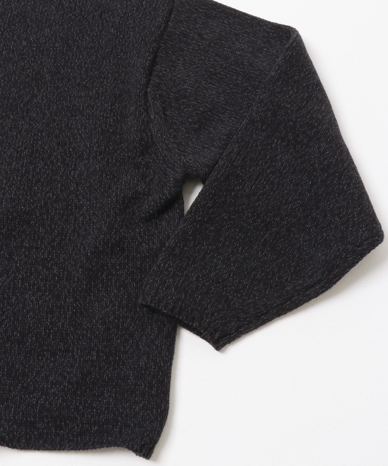 テープヤーンボートネックニット BLACK Free